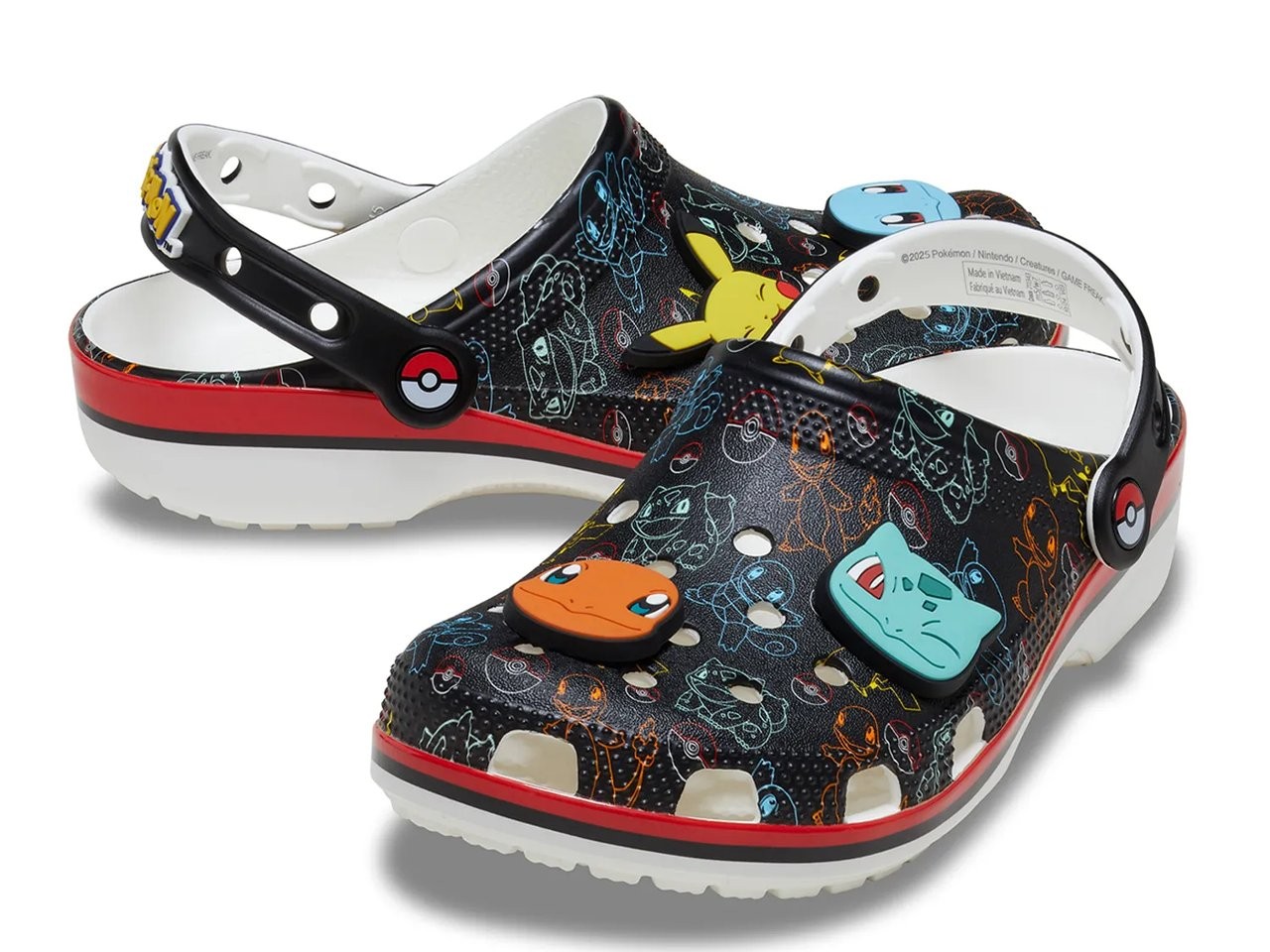 Crocs Pokemon Print Classic Clogs With Jibbitz Unisex Adults MSRP $70