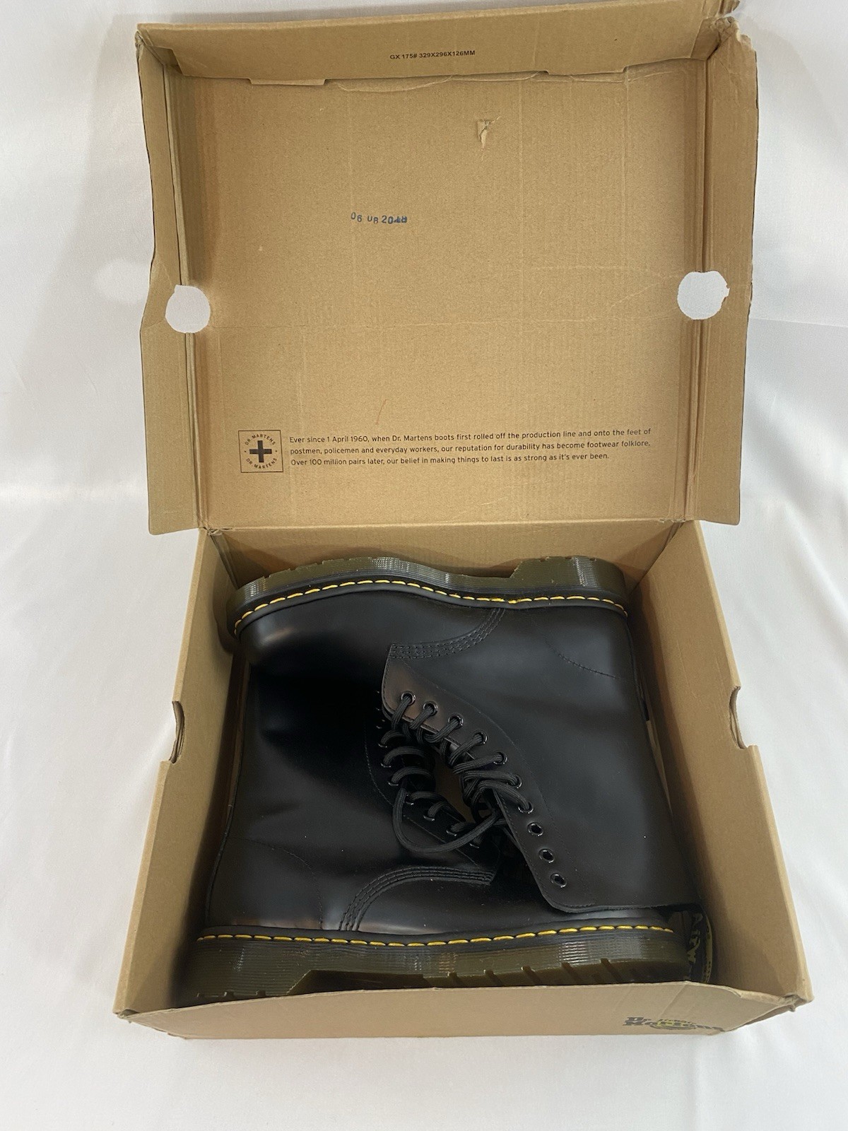 Dr. Martens 1490 10-Eye Boots, Size 9 Women, 8 Men EU 41 Smooth Black NEW IN BOX