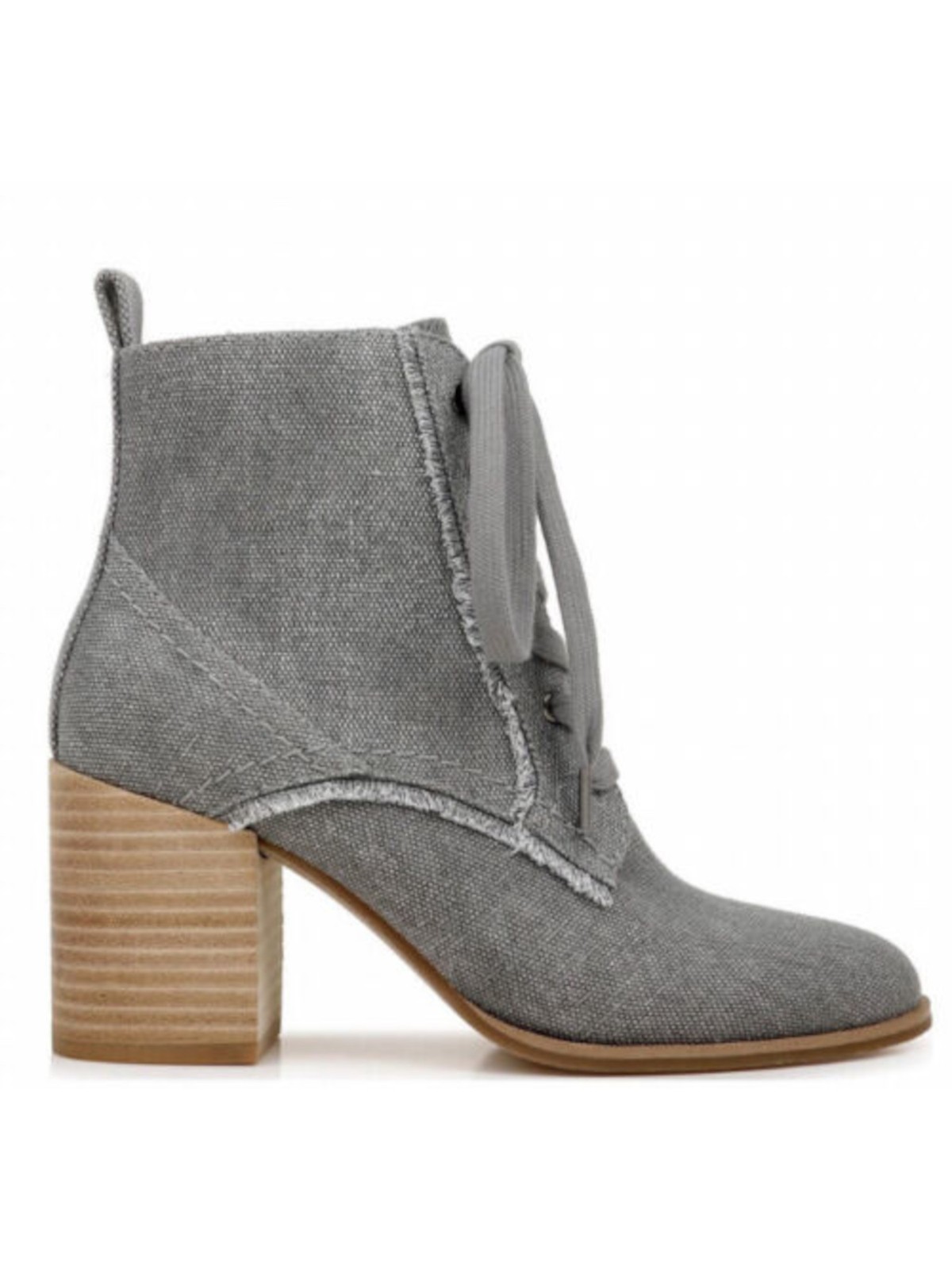 SPLENDID Womens Gray Pull Tab Lace Leonardo Round Toe Block Heel Booties 6 M