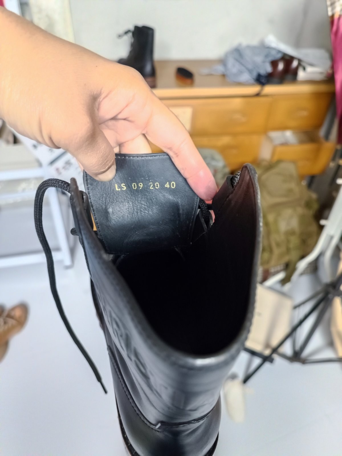 Christian Dior Black Leather Quest Combat Boots