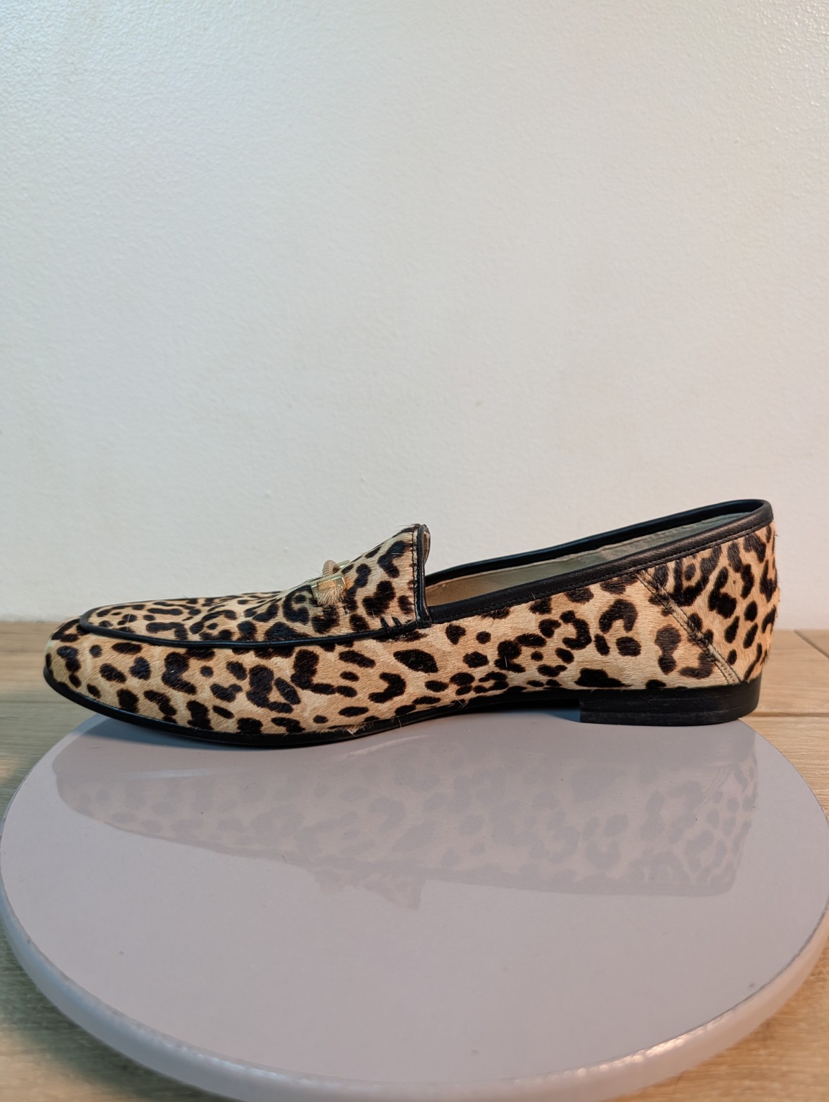 Sam Edelman Lior Penny Loafer Womens Size 10.5 Calf Hair Leopard Print Shoes