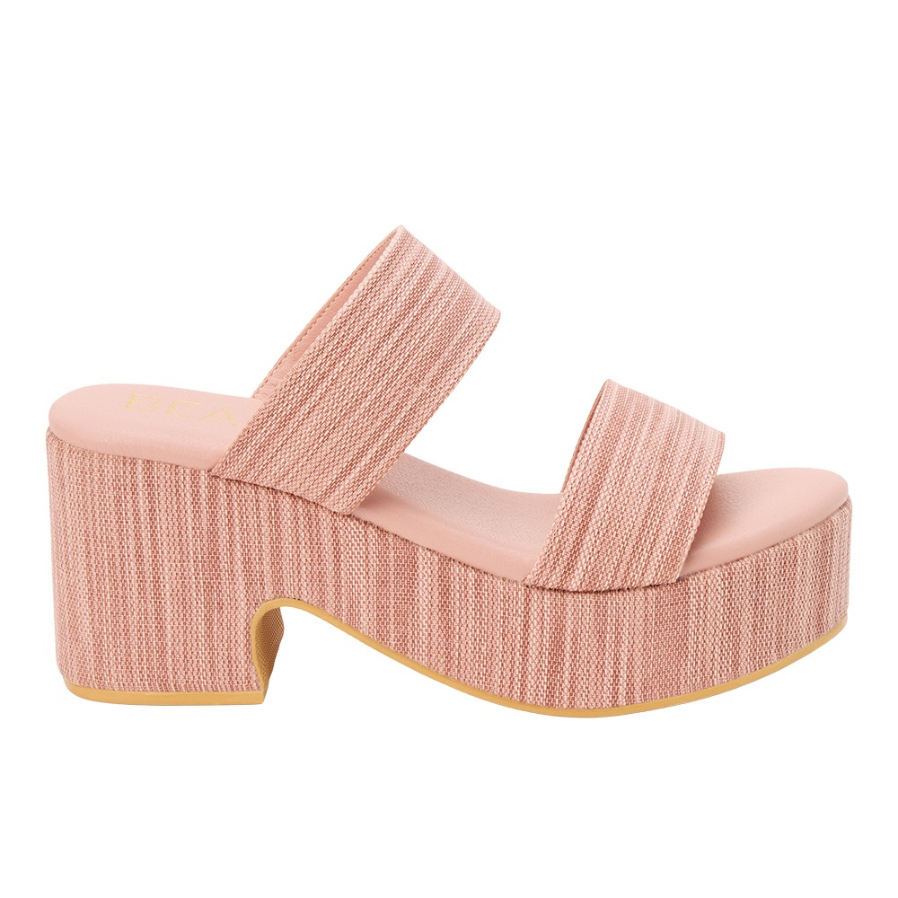 BEACH by Matisse Ocean Ave Platform Block Heels Womens Pink Casual Sandals OCEA