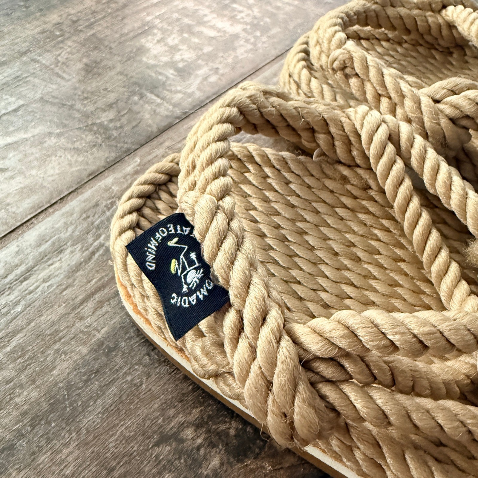 Nomadic State of Mind Unisex JC + Sole Vegan Rope Sandal, Camel, 41