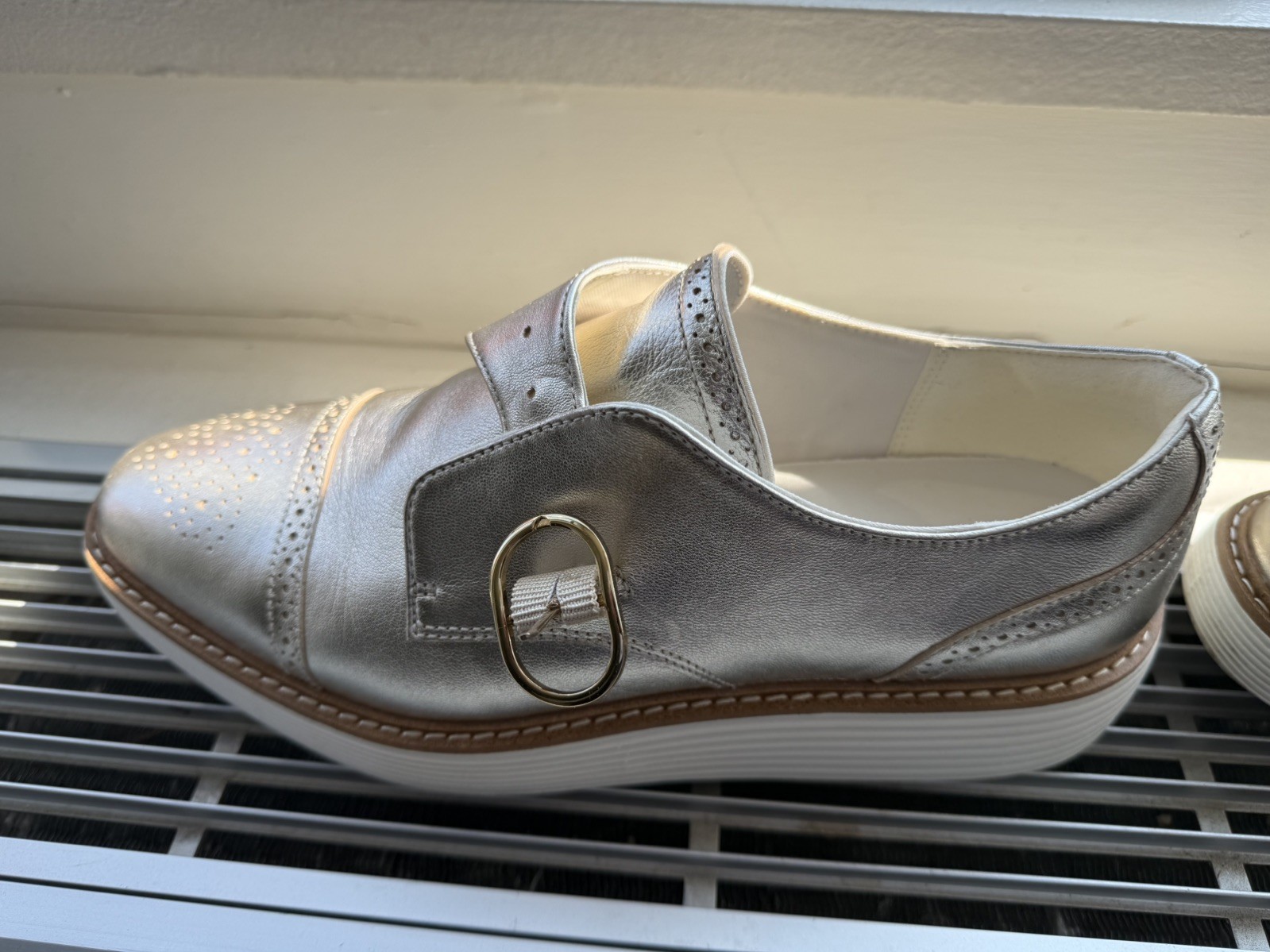 Cole Haan Women’s Original Grand Platform Monk Strap Oxfords Soft Gold Size 9B