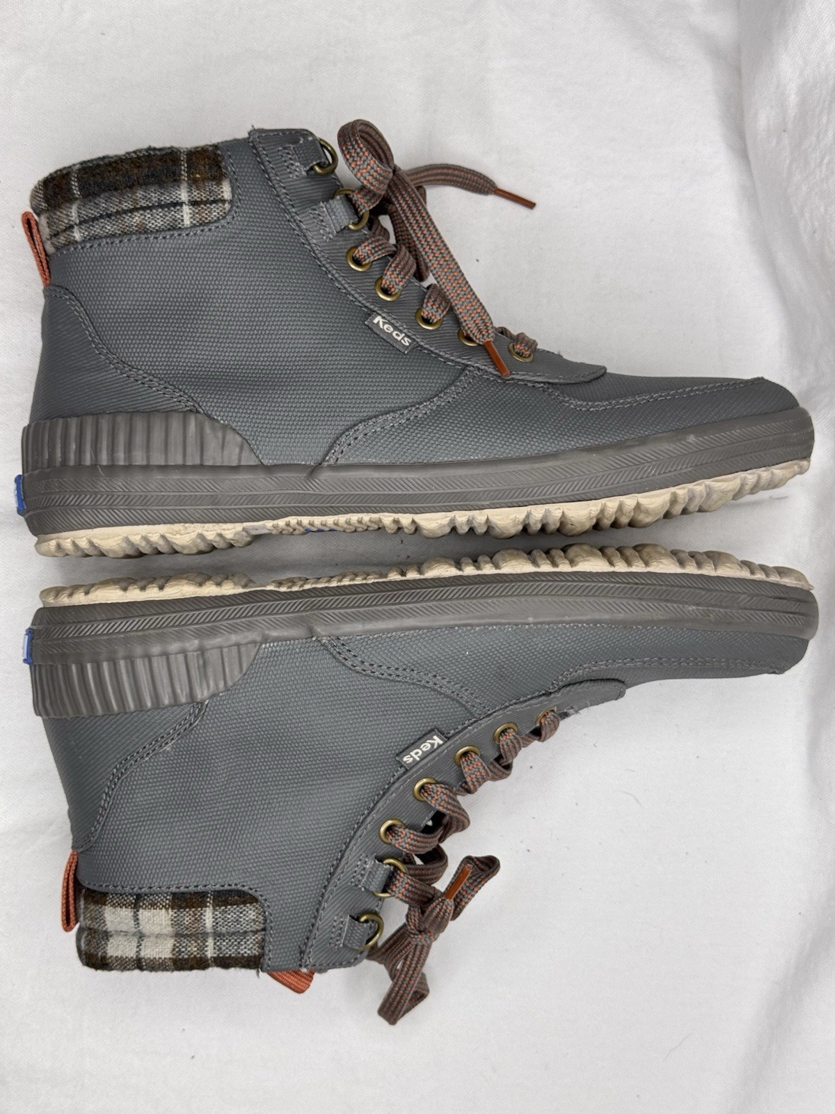 Keds Women’ s Scout III Water Resistant Gray Canvas Ankle Boots High Top Size 8M
