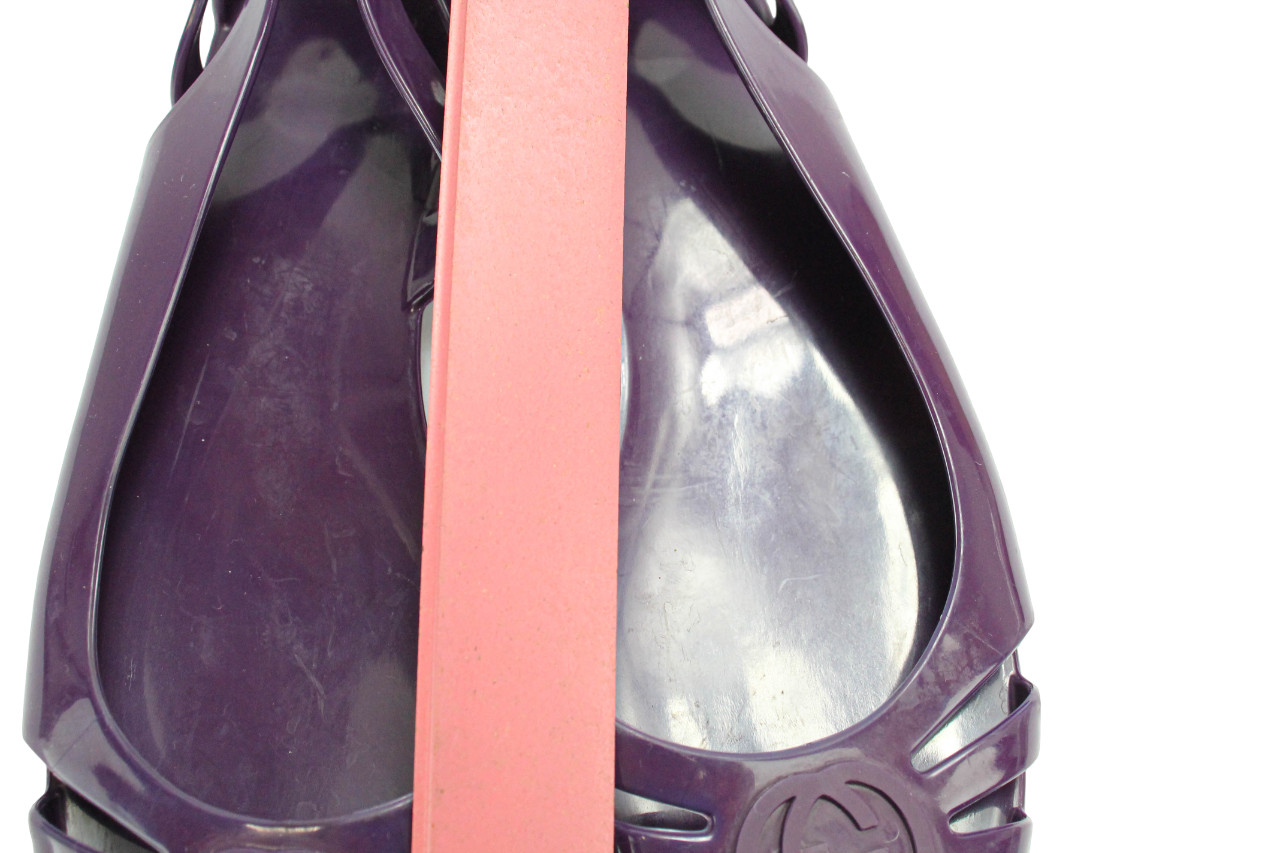 Gucci Shoes Womens (EU) 36 Flat Open Toe Rubber Slip On Sandals Purple Logo