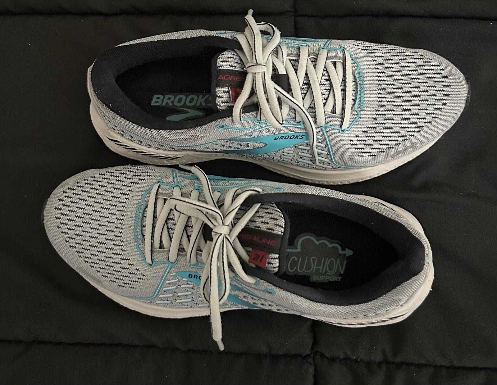 Brooks Adrenaline GTS 21 Women’s Running Shoes – Gray/Teal – Size 8.5