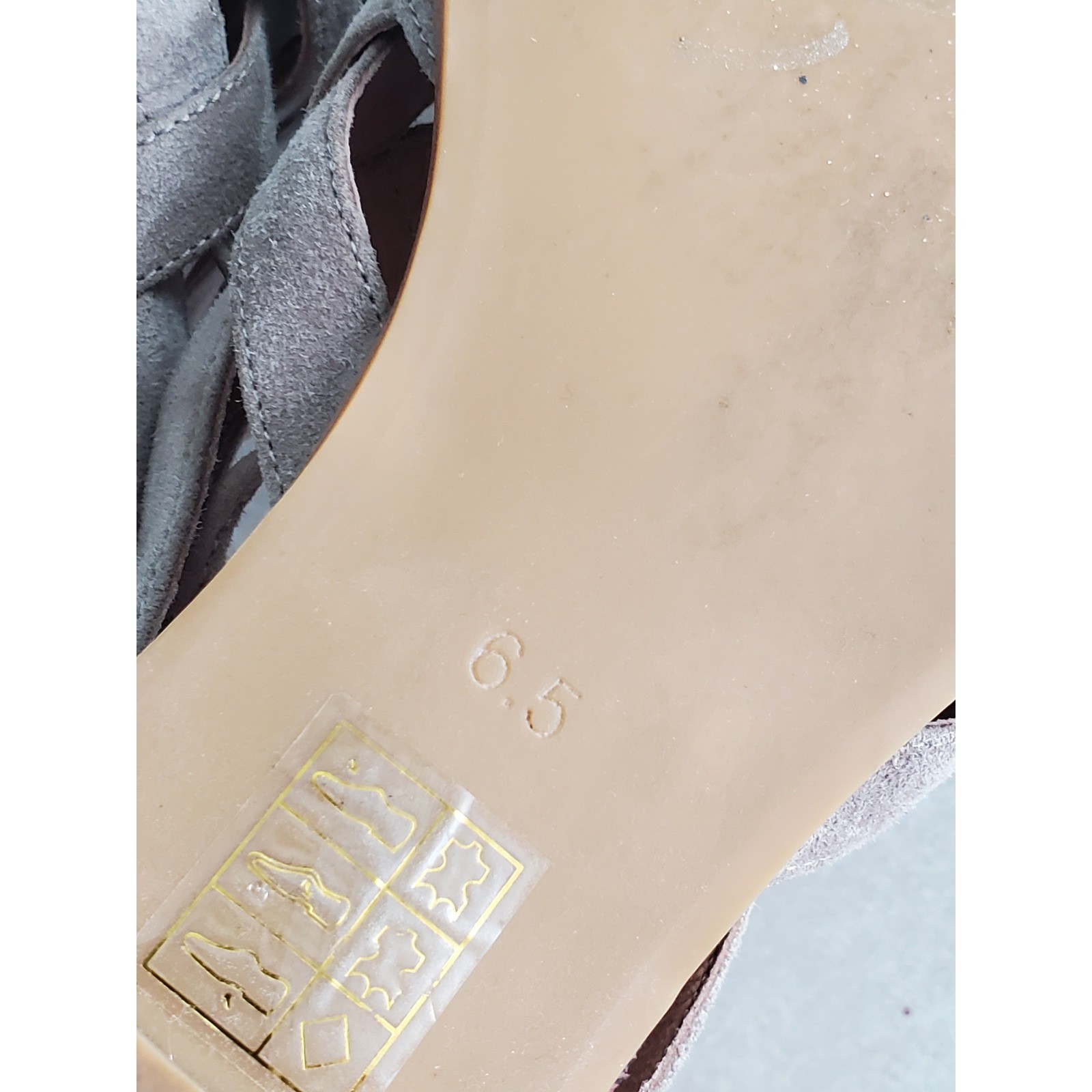 Jeffrey Campbell Canela Flats Taupe Suede Woven Huarache Sandals Size 6.5 Boho