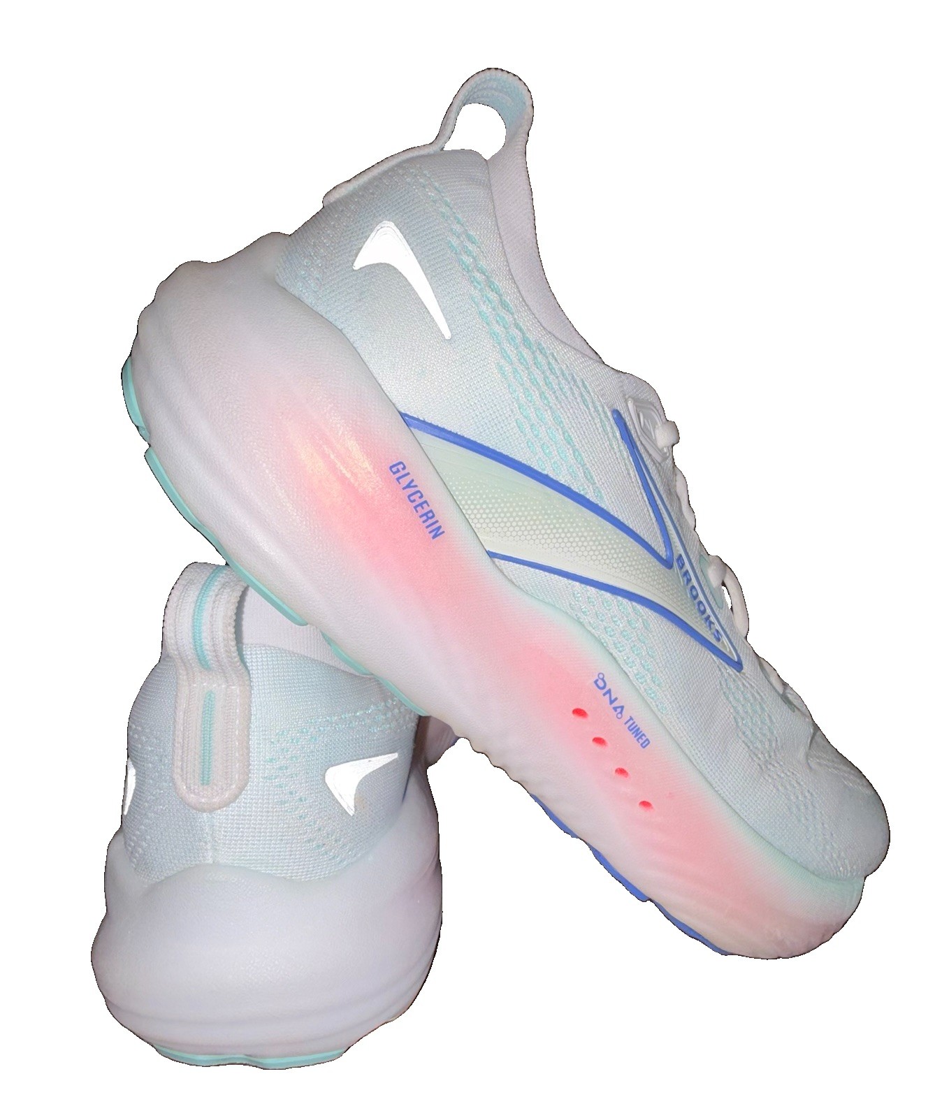 Brooks Glycerin 22 Women’s White Blue Pink Mesh Running 1204341B110