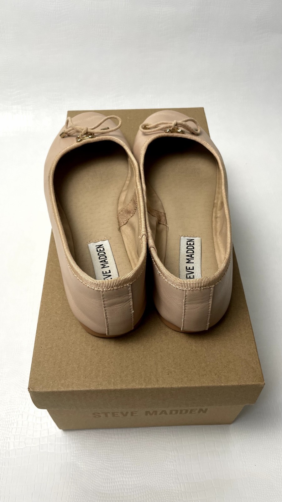 STEVE MADDEN Blossoms Ballet Flats Natural Leather Nude Women’s 6.5 w/ Box