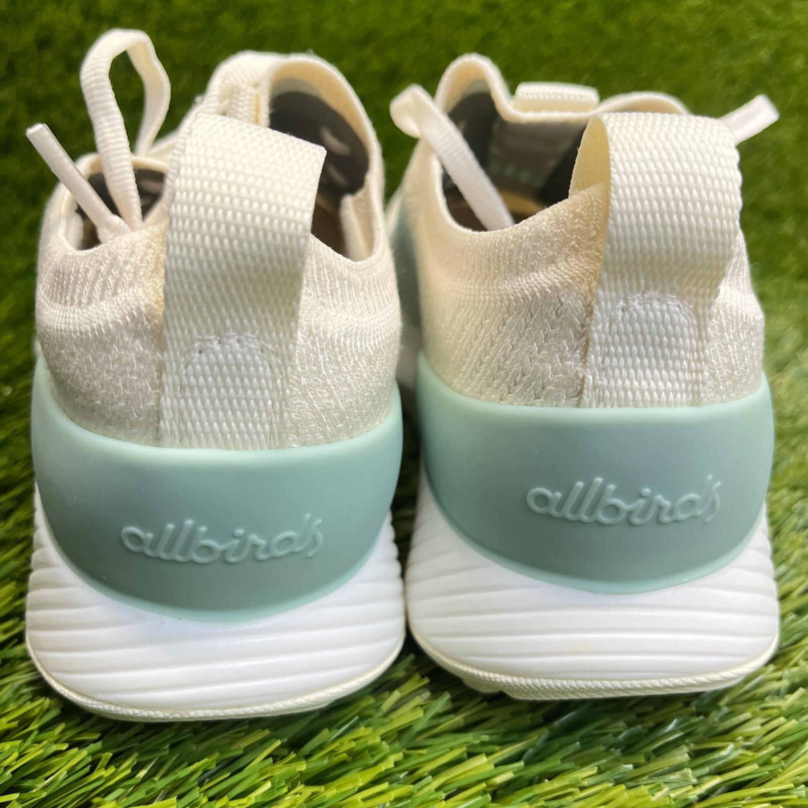 Allbirds Tree Glider Womens Size 5.5 Beige Blue Athletic Running Shoes Sneakers