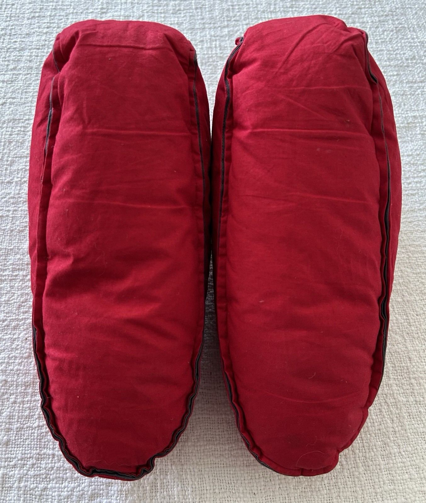 Restoration Hardware Duck Down Feathers Foot Duvet Slippers Red Size M/L