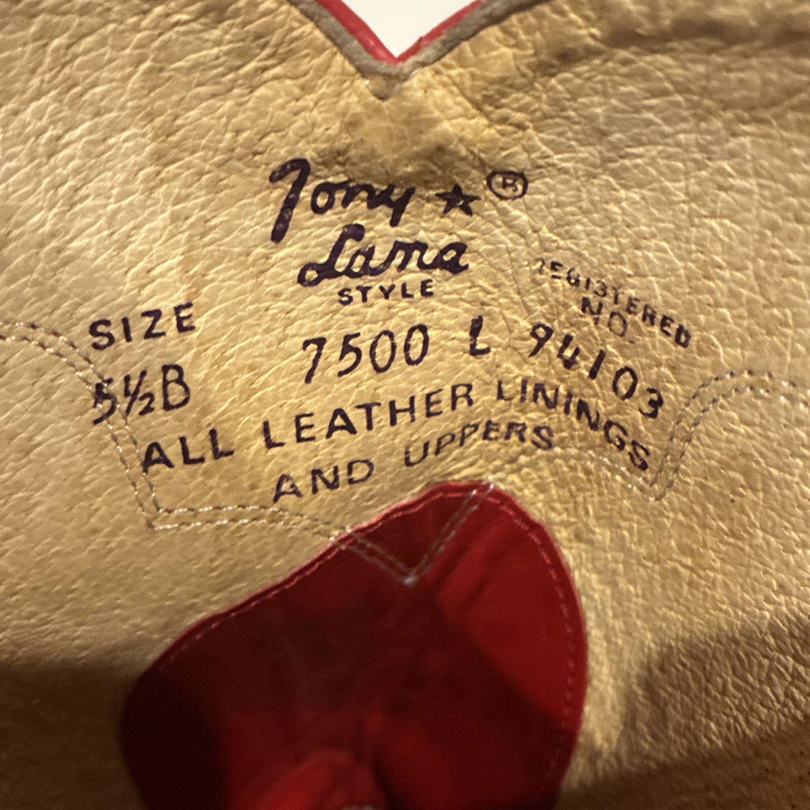 Vintage Tony Lama Women’s Red Leather Roper Cowgirl Boots Size US 5 1/2