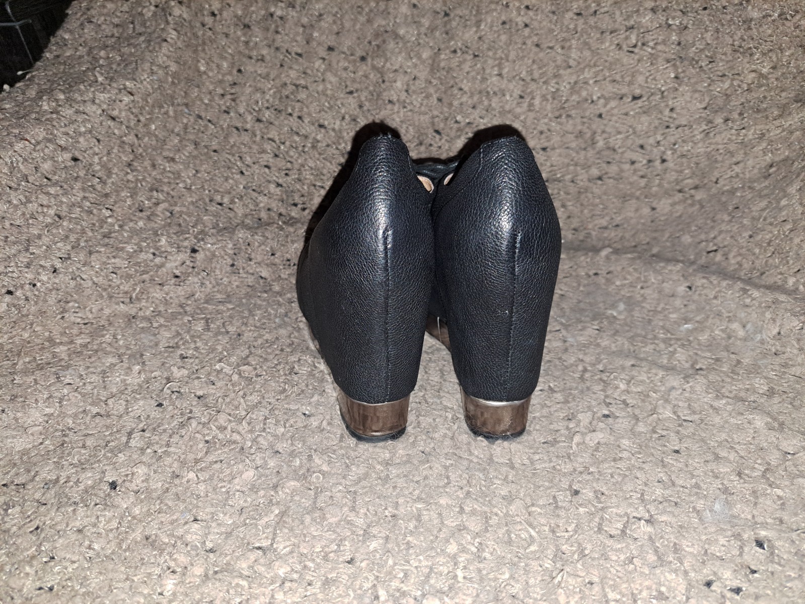 JEFFREY CAMPBELL-Raid-Black/Silver Leather Platform Heels-Sz 38/7.5-Excellent