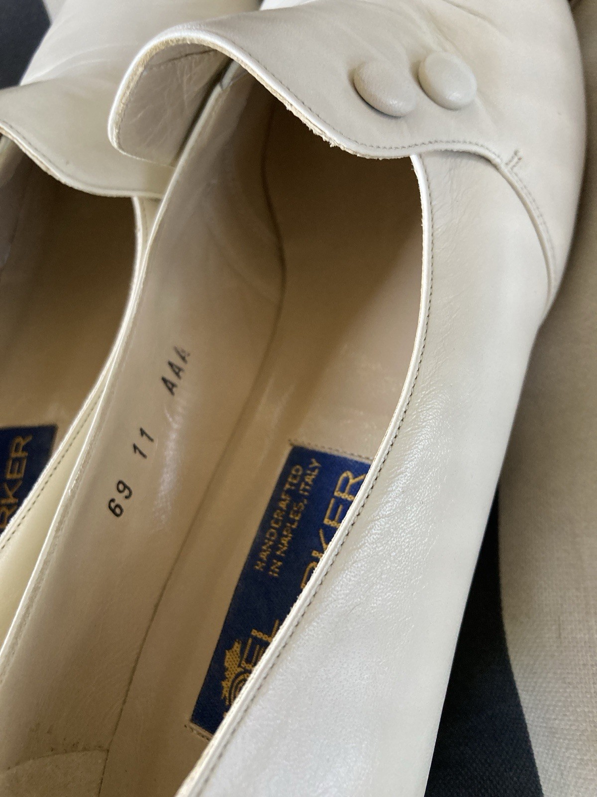 Joe Parker Off-White Leather Loafers Handcrafted In Italy Size 11 Women’s Shoes