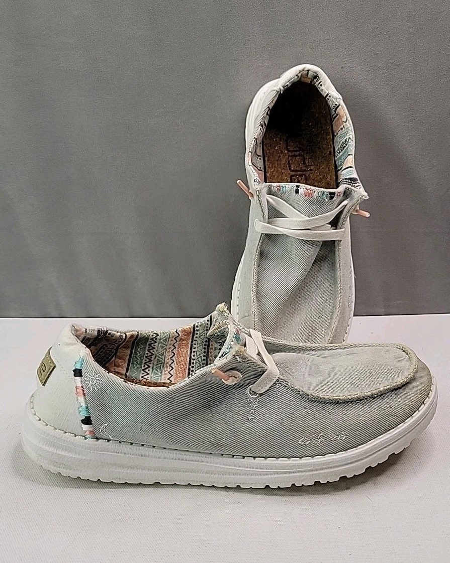HEY DUDE Wendy Boho Light Denim Comfort Shoes Women’s Size 9 Light Blue