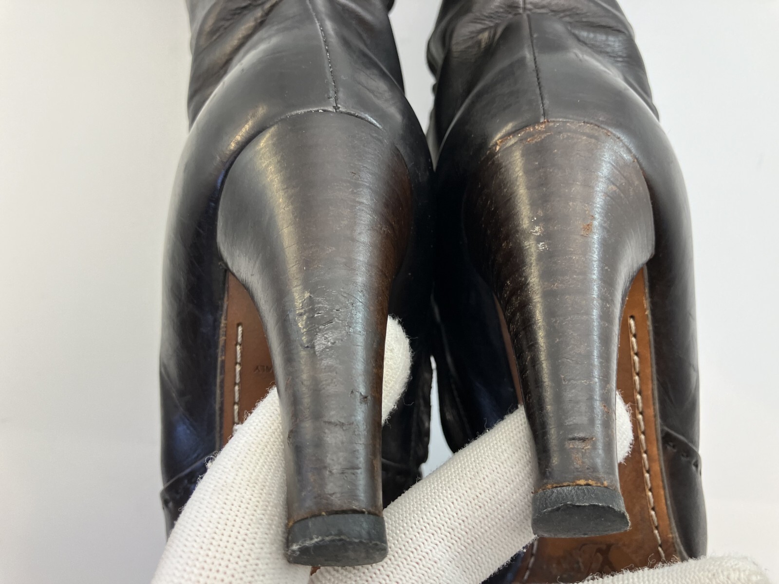 LOUIS VUITTON leather long boots black (EU 35.5)(US 5.5)(22.5 cm)(8.86 inch)…
