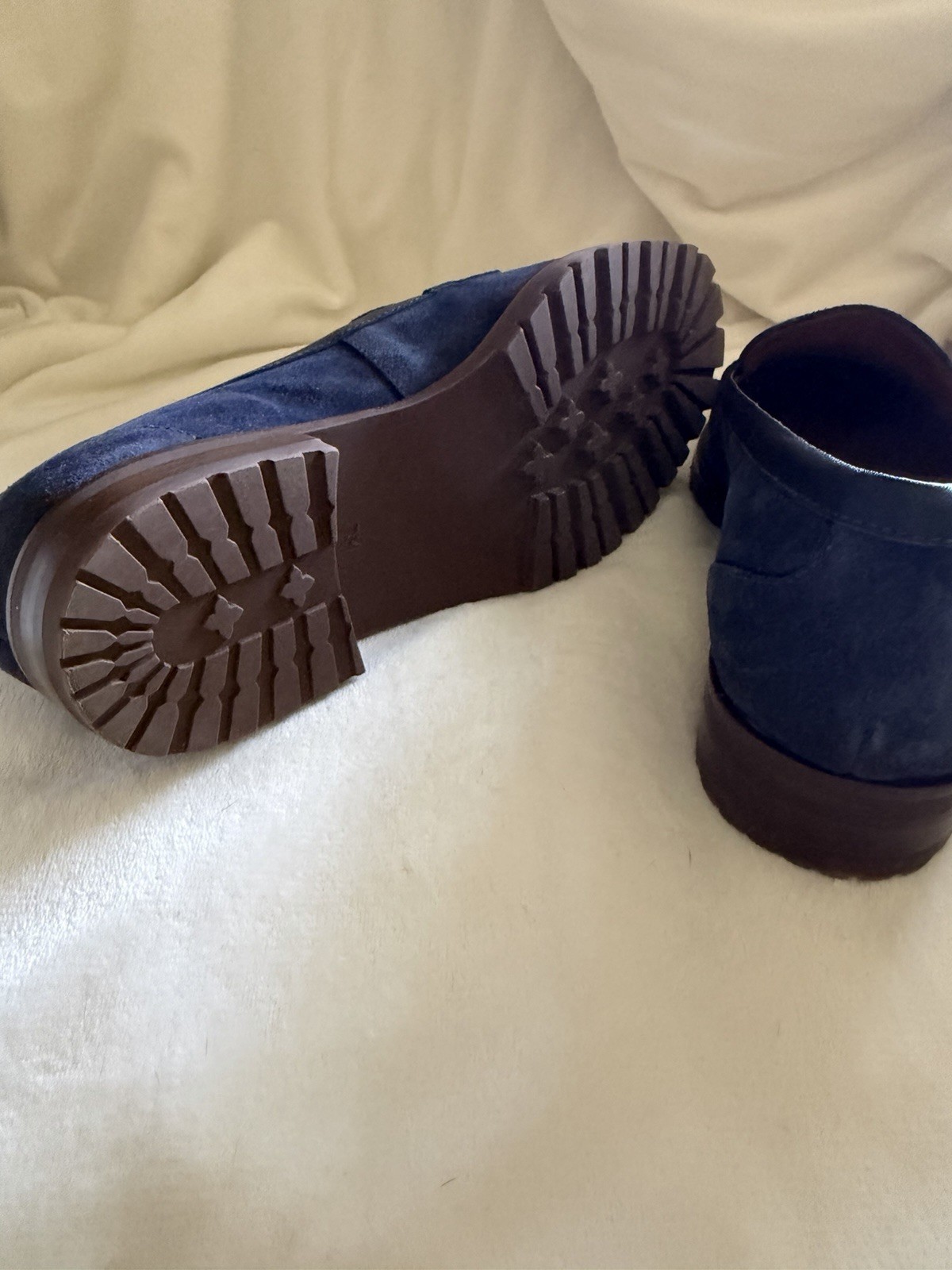 Talbots Women’s Navy Blue Suede Shoes Flat Driving Loafer 7M