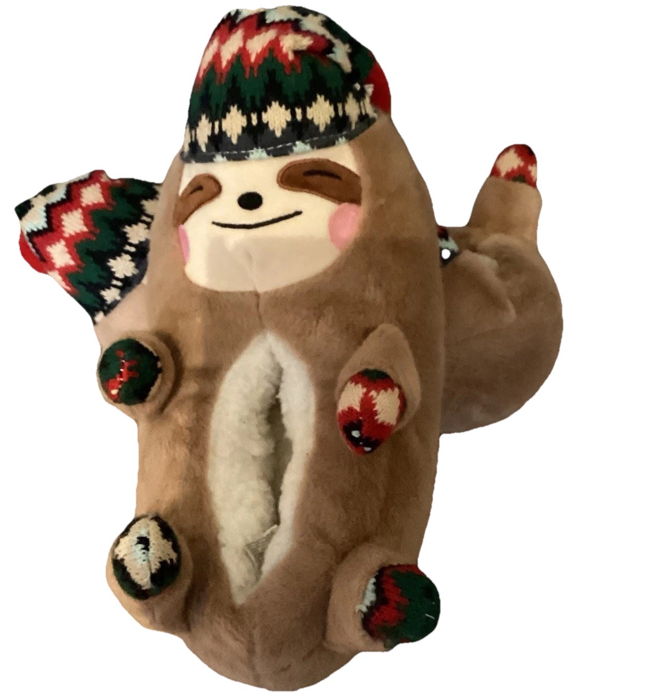 Aerie Christmas Sloths Puffy Lounge Comfort Y2K Slippers Size Medium 7/8