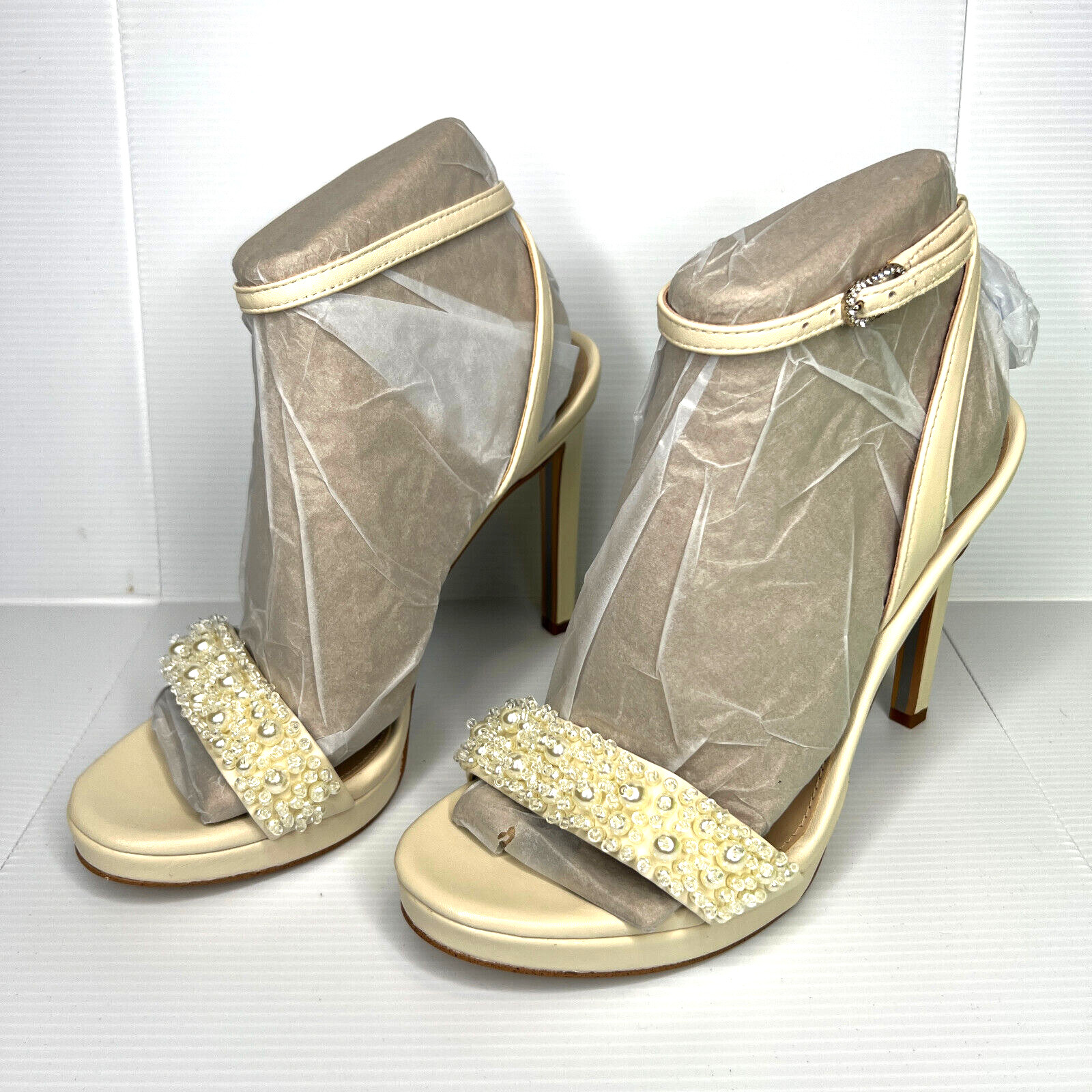 Sam Edelman Womens Jade Perla Embellished Ankle Strap Heels Shoes BHFO 6539 6.5