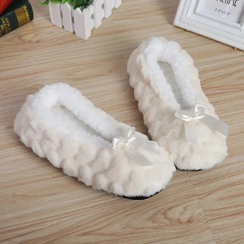 Home Slipper Womens Winter Faux Fur Plush Grip Soft Sole Cute Funny Indoor hairy