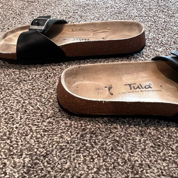 Women’s Tula by BIRKENSTOCK Black Strap Slide Sandals Sz 7.5