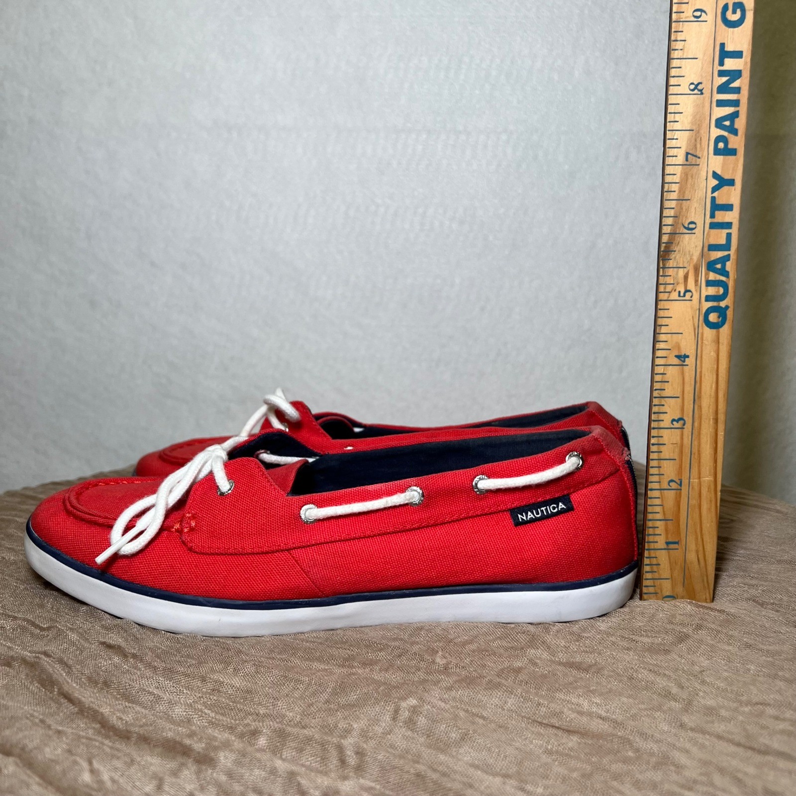 Nautica Pinecrest A Red Coastal Fisherman Nautical Americana Boat Shoes Woman 9