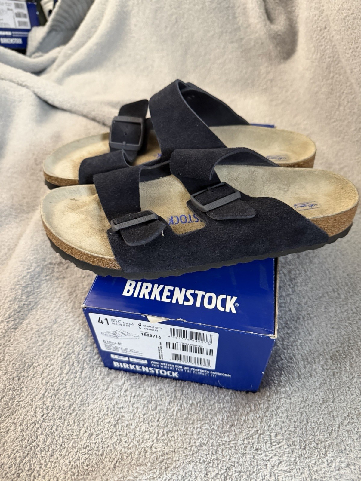 Birkenstock | Arizona | suede Soft Footbed | Navy | Size EU 41 / W 10 / M 8