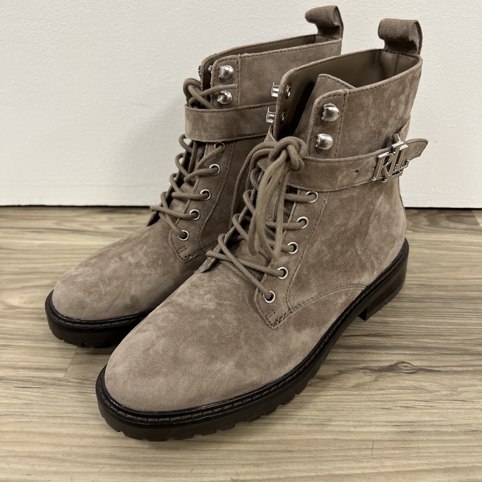 Lauren Ralph Lauren Elridge Light Brown / Gray Suede Boots Women’s Size 5.5 $250