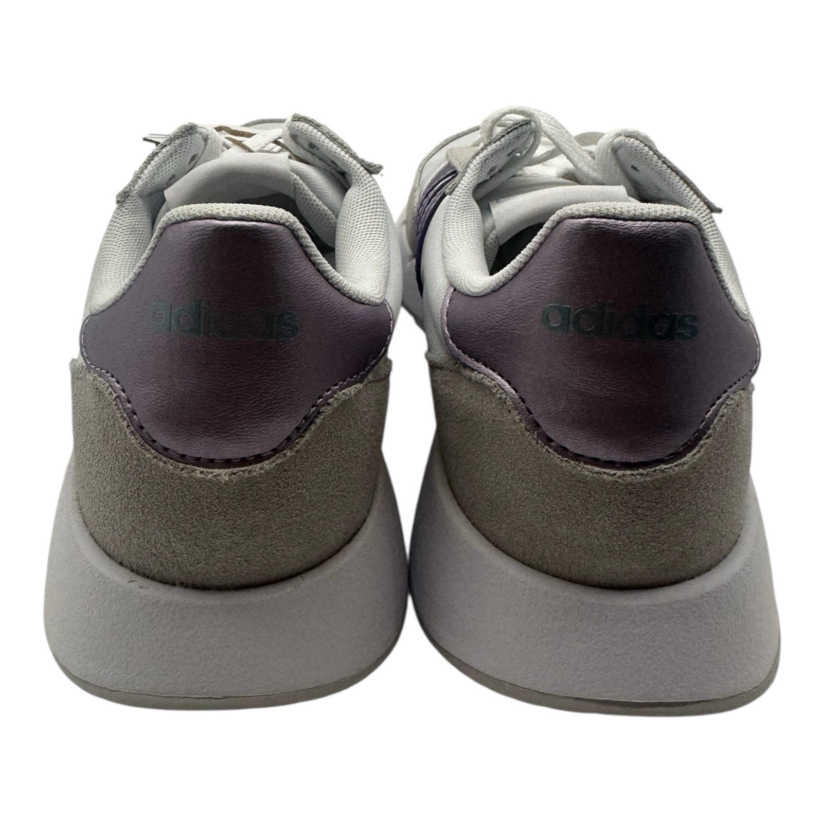 Adidas Run 60s 2.0 Running Shoes Womens Sz 9 White/Metallic Purple Sneakers