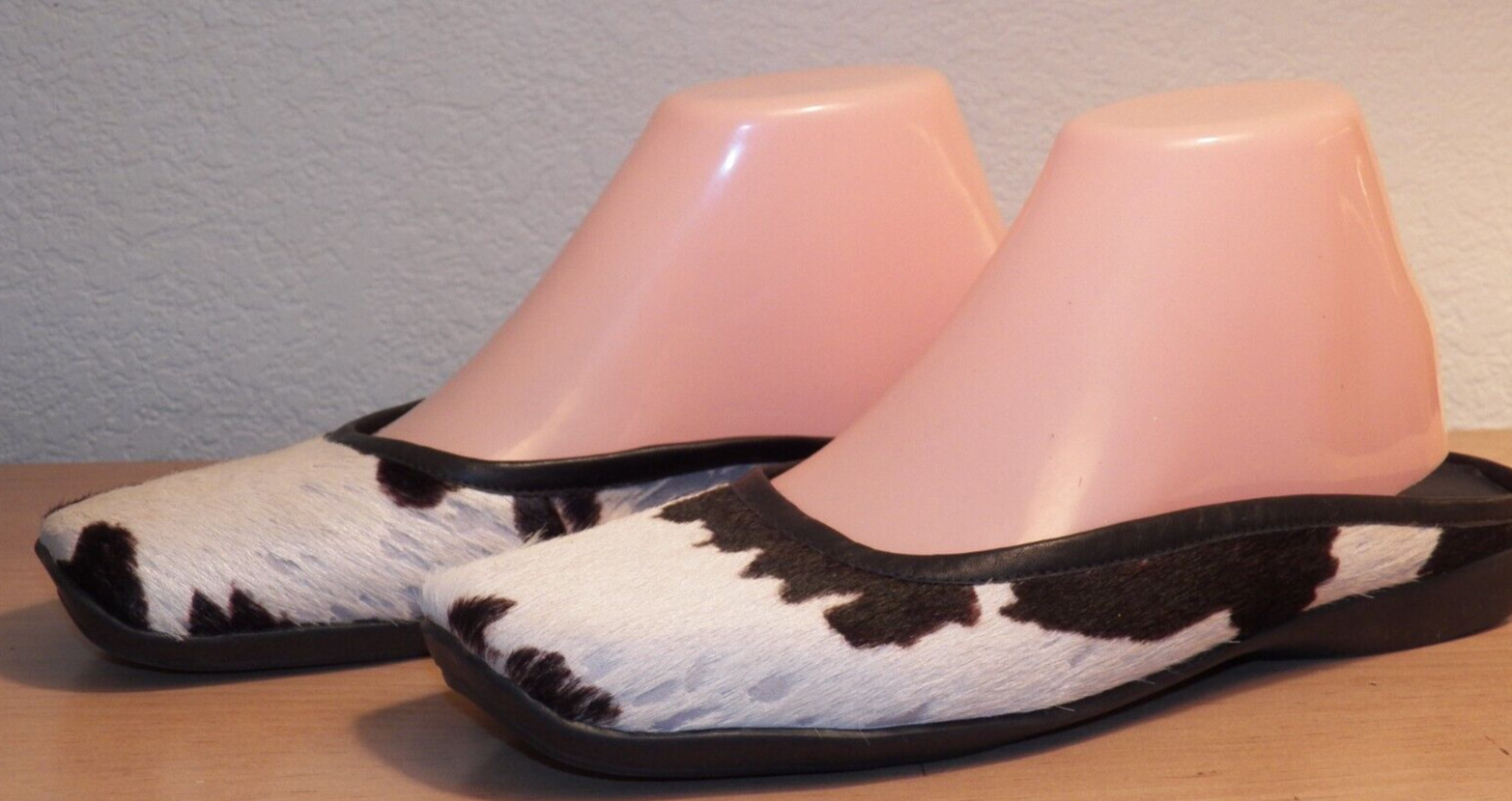STEVEN NEW YORK ANIMAL HAIR LEATHER SLIDE ON SHOES WOMENS 7B PRE-OWNED
