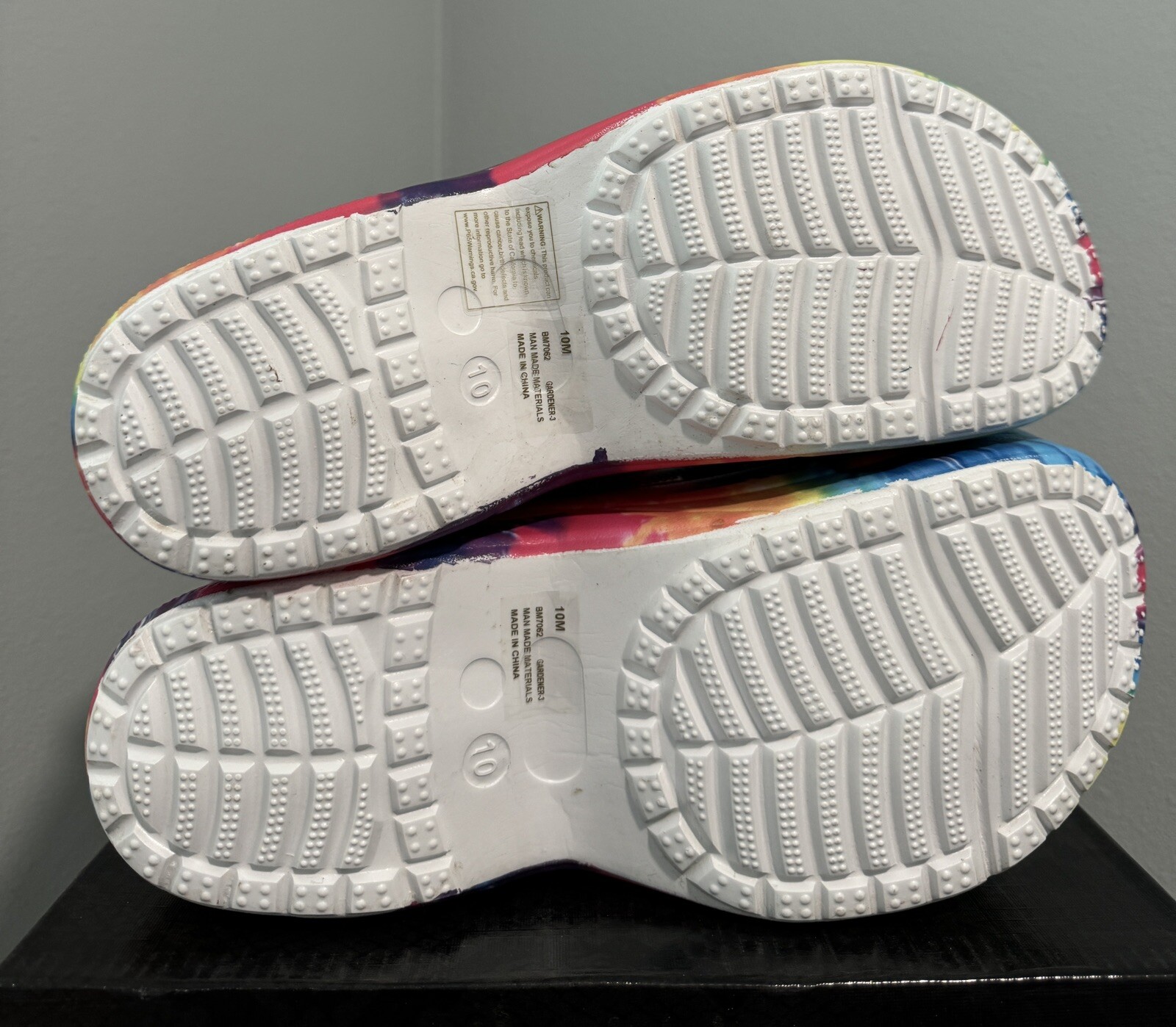 CAPE ROBBIN Chunky Platform Clogs Tie Dye Fur Lined Size 10 NEW BM7062