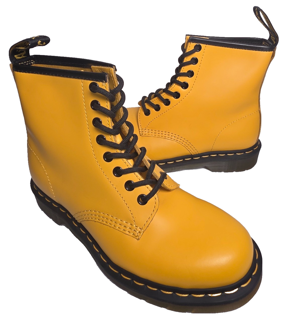 New Dr Martens 1460 Smooth Leather Yellow Combat Boots Men 7 Women 8 Lace Up