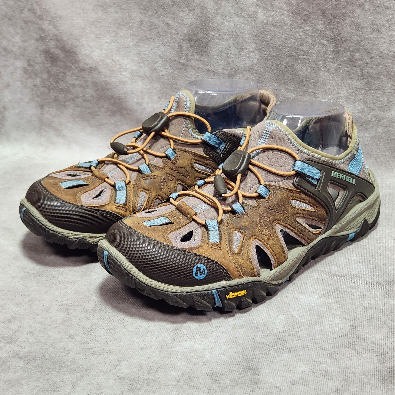 Merrell All Out Blaze Sieve Womens 10 Brown Blue Hiking Water Sandals J65248