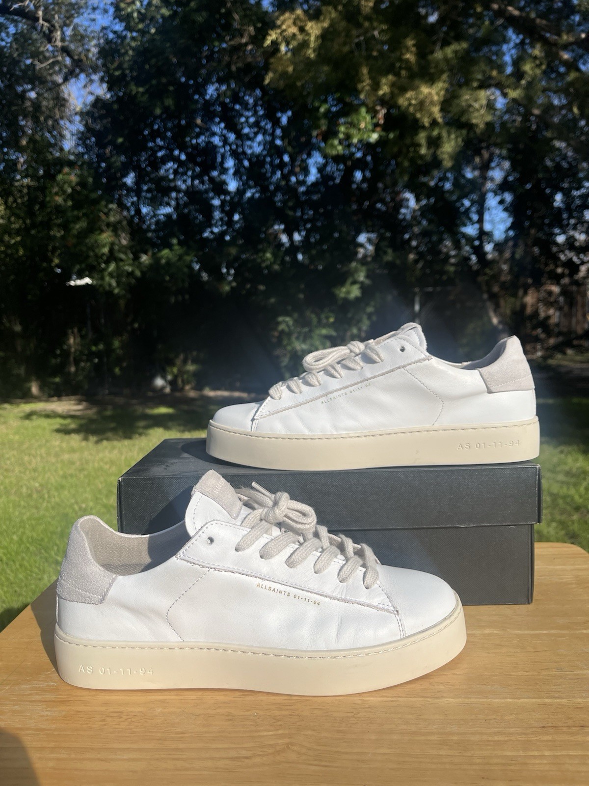 ALLSAINTS Shana Sneakers in White US Sz 8 EU Sz 38 ALLR-WZ110 Casual Travel $199