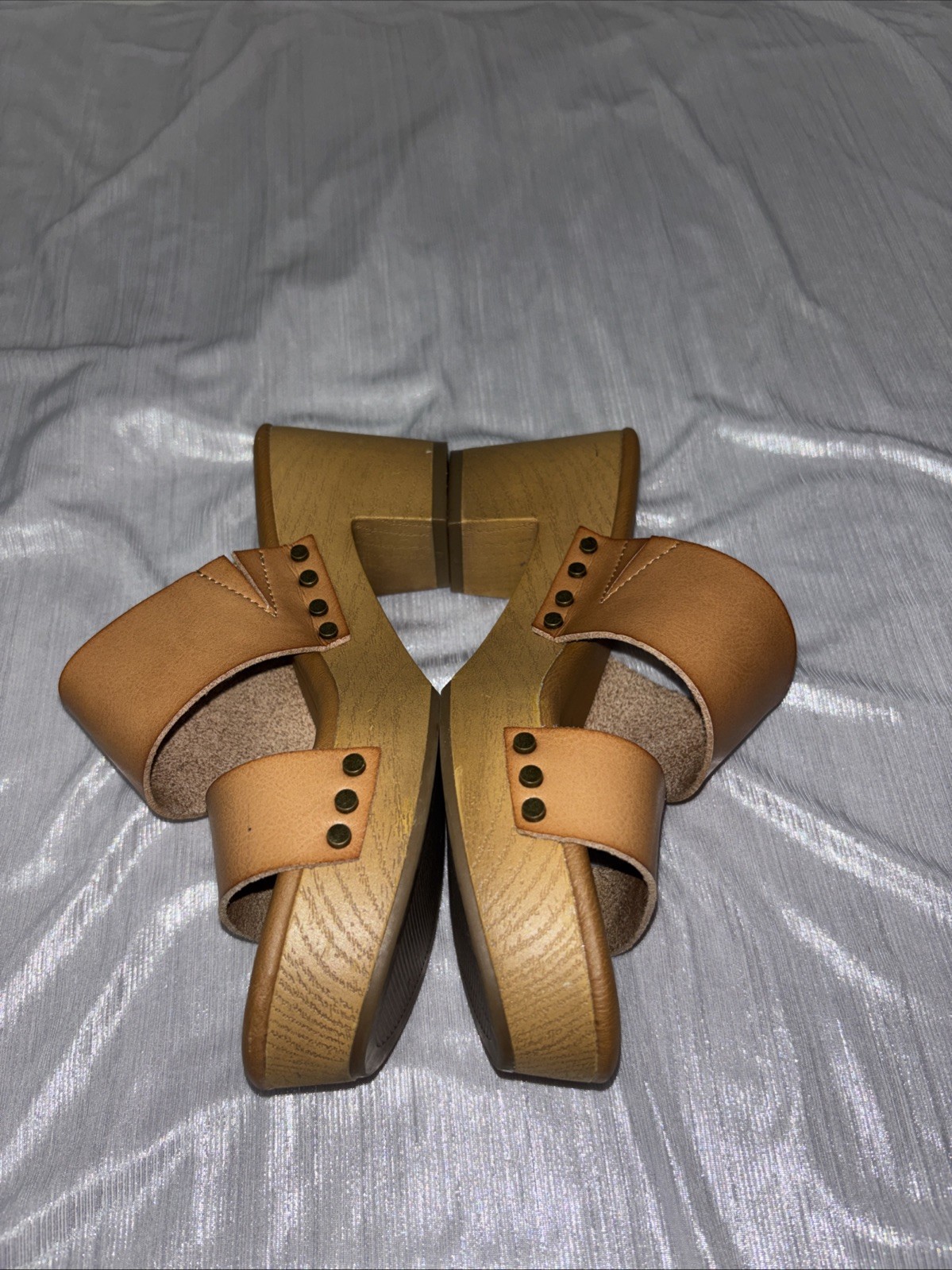 Universal Thread Women’s Strap Chunky Platform Heel Size 6 Cognac Stud See Note