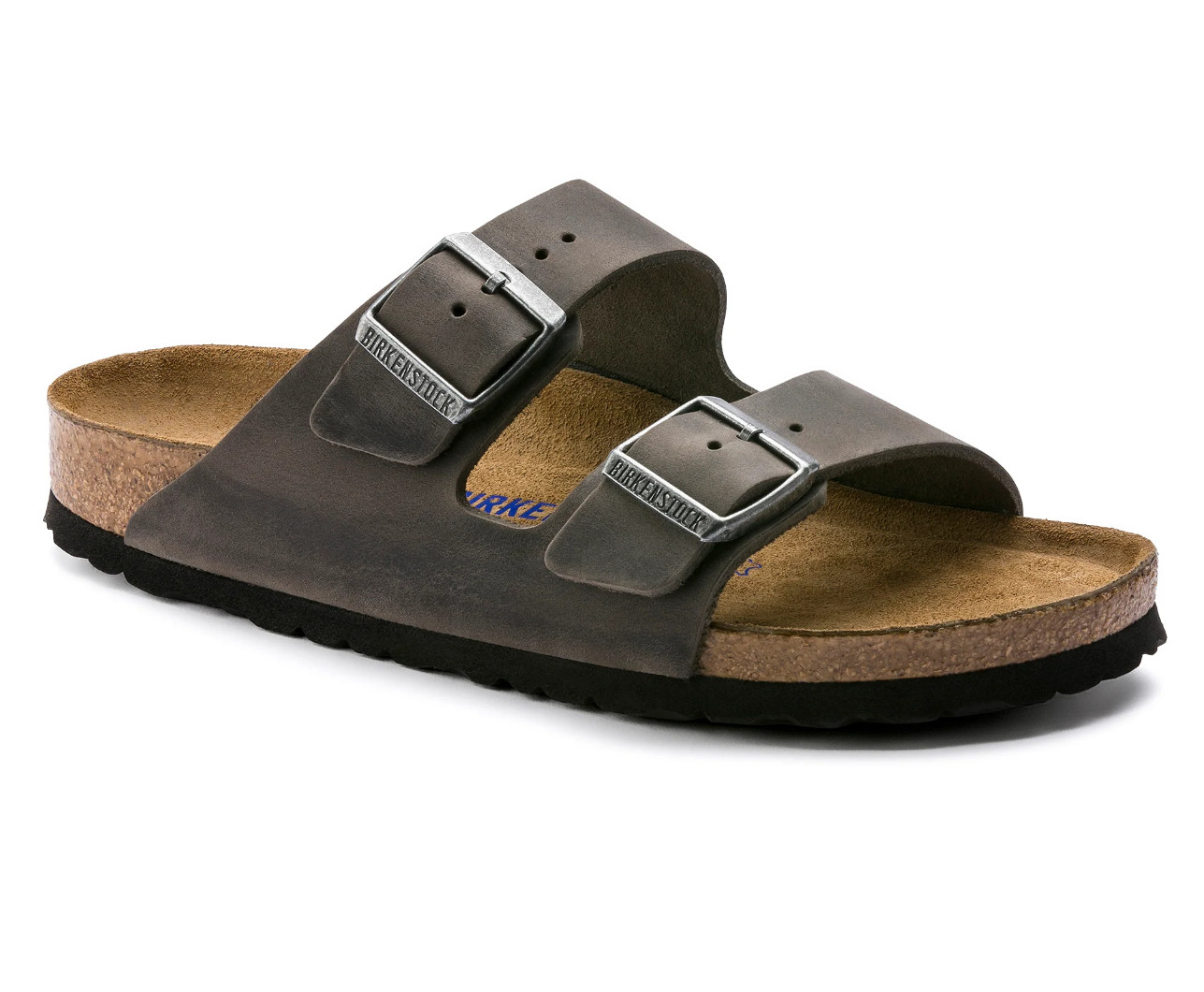 Birkenstock Arizona Iron Oiled Leather Soft Footbed Unisex Sandals Narrow/Wide