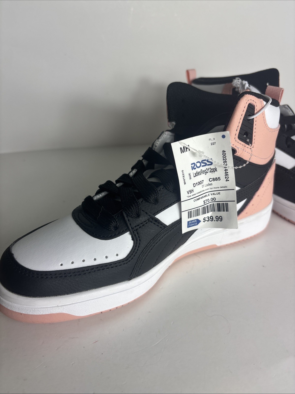 Puma Rebound Joy Women’s Mid Sneakers Shoes Black White Rose Size 8.5