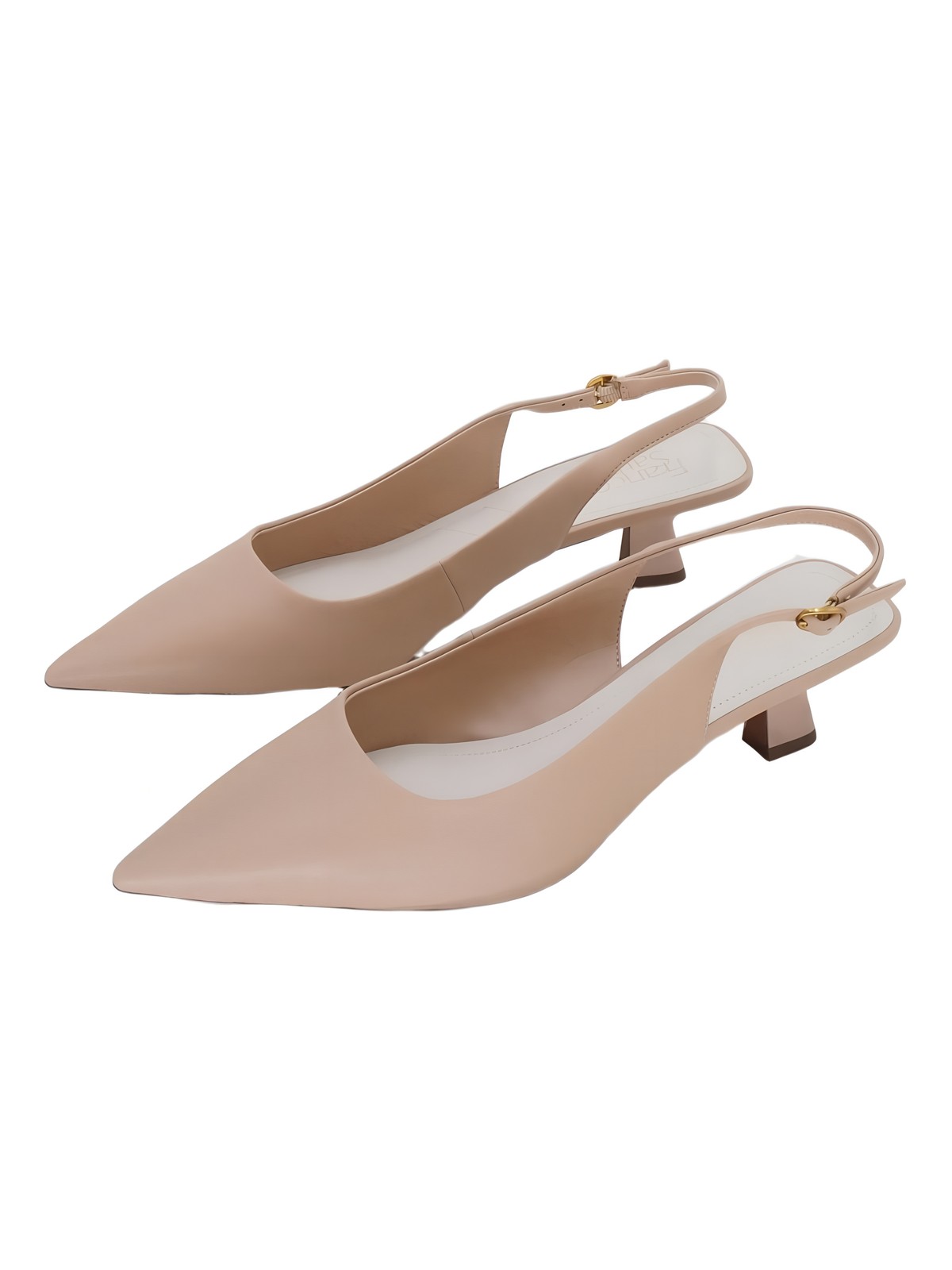 Franco Sarto Jaden Pointed Toe Slingback Kitten Heel Nude Beige US 11M EU 42