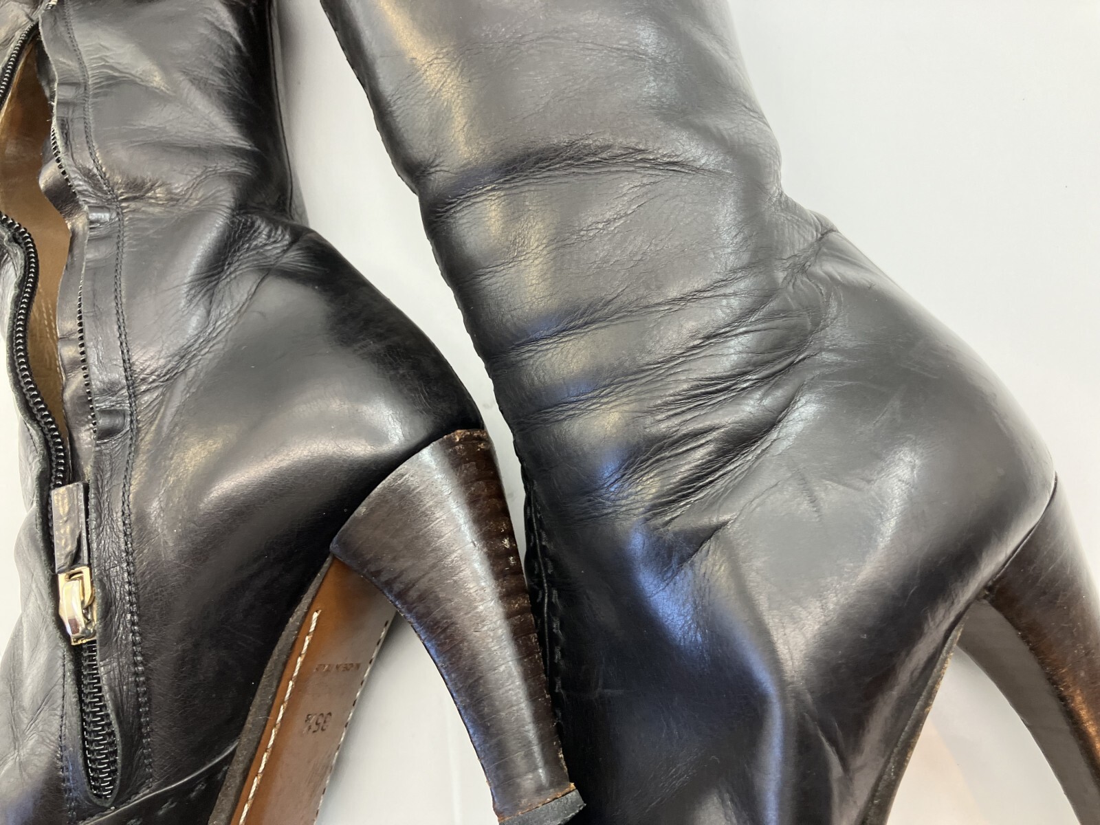LOUIS VUITTON leather long boots black (EU 35.5)(US 5.5)(22.5 cm)(8.86 inch)…