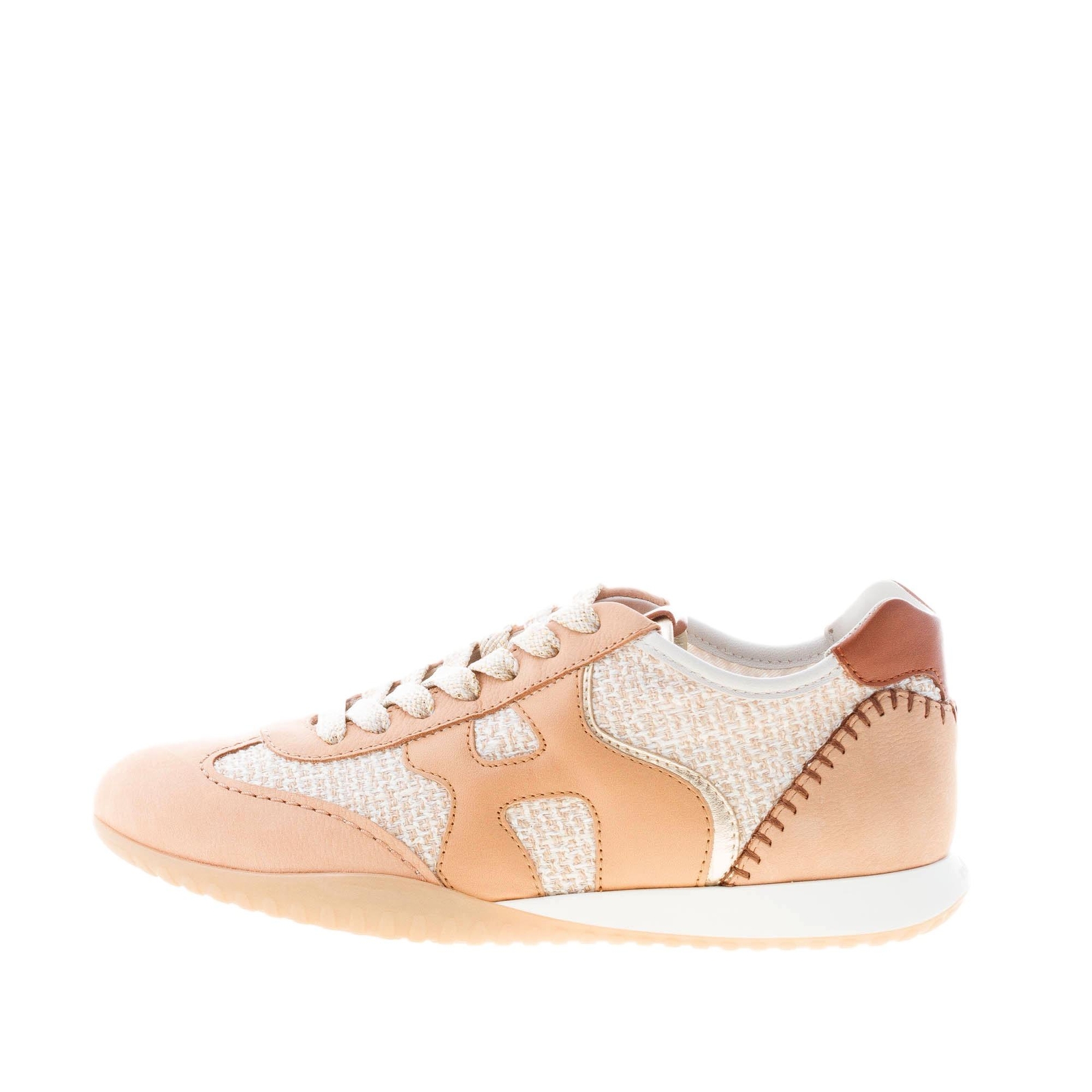 Hogan Women’s Shoes Sneaker Olympia-Z Nubuck Brown Havana Fabric-Leather