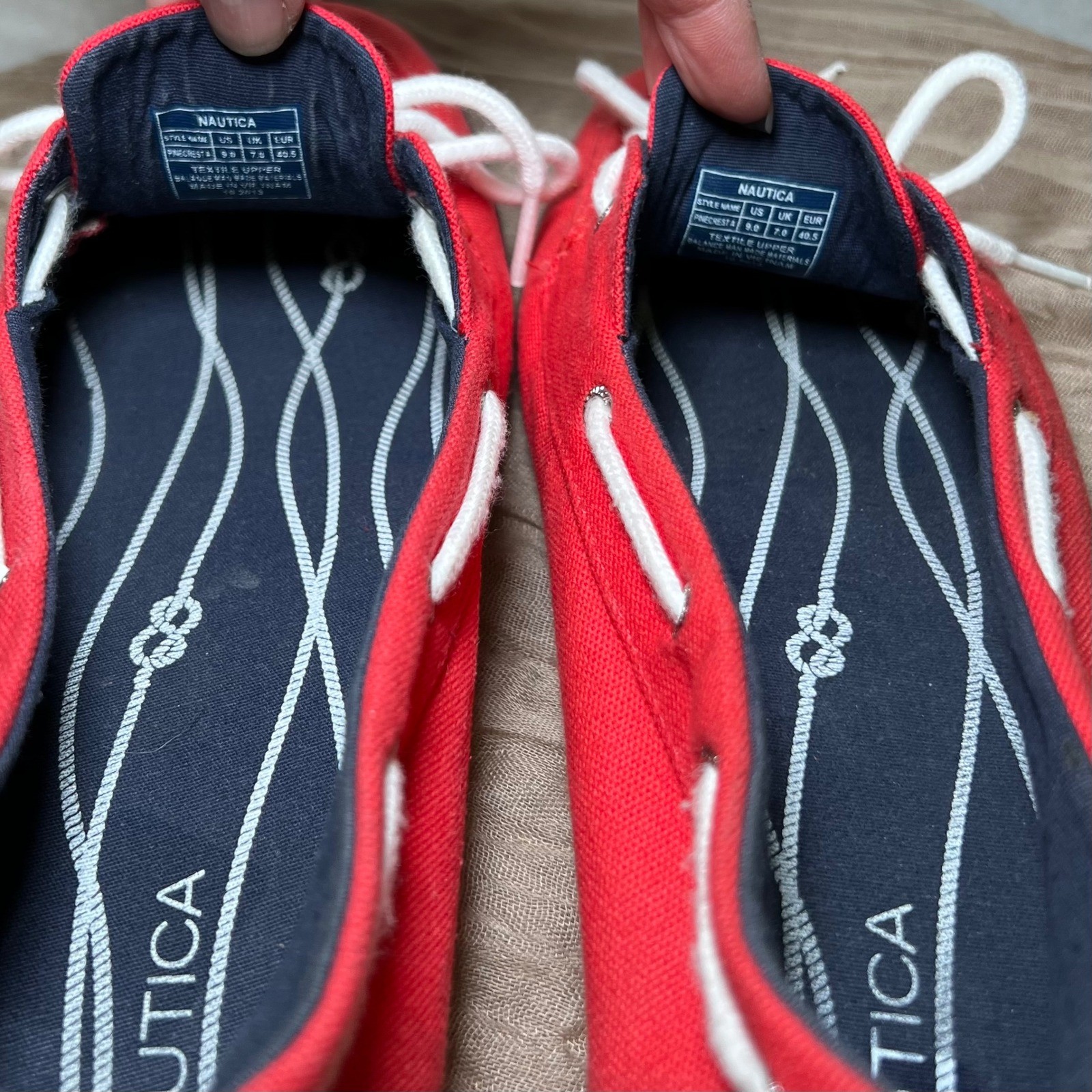 Nautica Pinecrest A Red Coastal Fisherman Nautical Americana Boat Shoes Woman 9