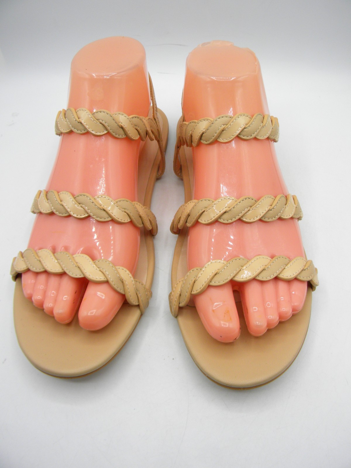 STUART WEITZMAN Twistie Leather Flat Ankle Strap Strappy Sandal Sz 8.5 M