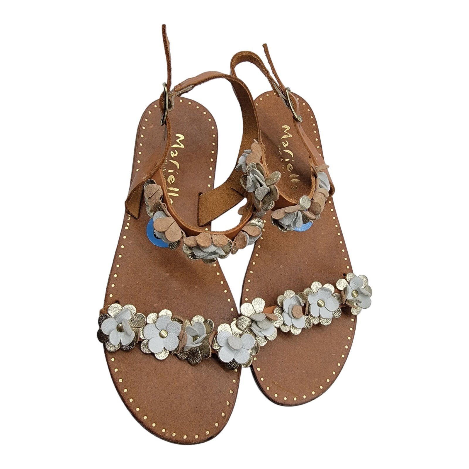 Mariella Shoes Womens Size 6.5 Multicolor in Italy Sandals Floral Beach Casual