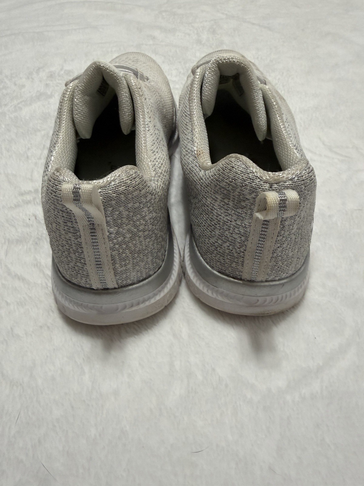 SKECHERS Go Walk Memory Foam White Mesh Lace-Up Low Top Walking Sneakers