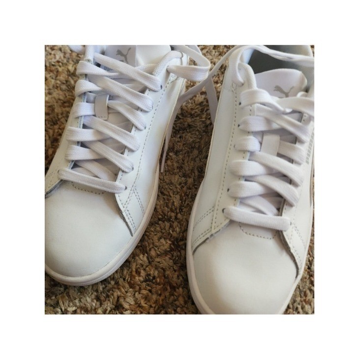 Puma Smash 3.0 Leather White Sneakers Women’s 5.5 / 4Y EUC