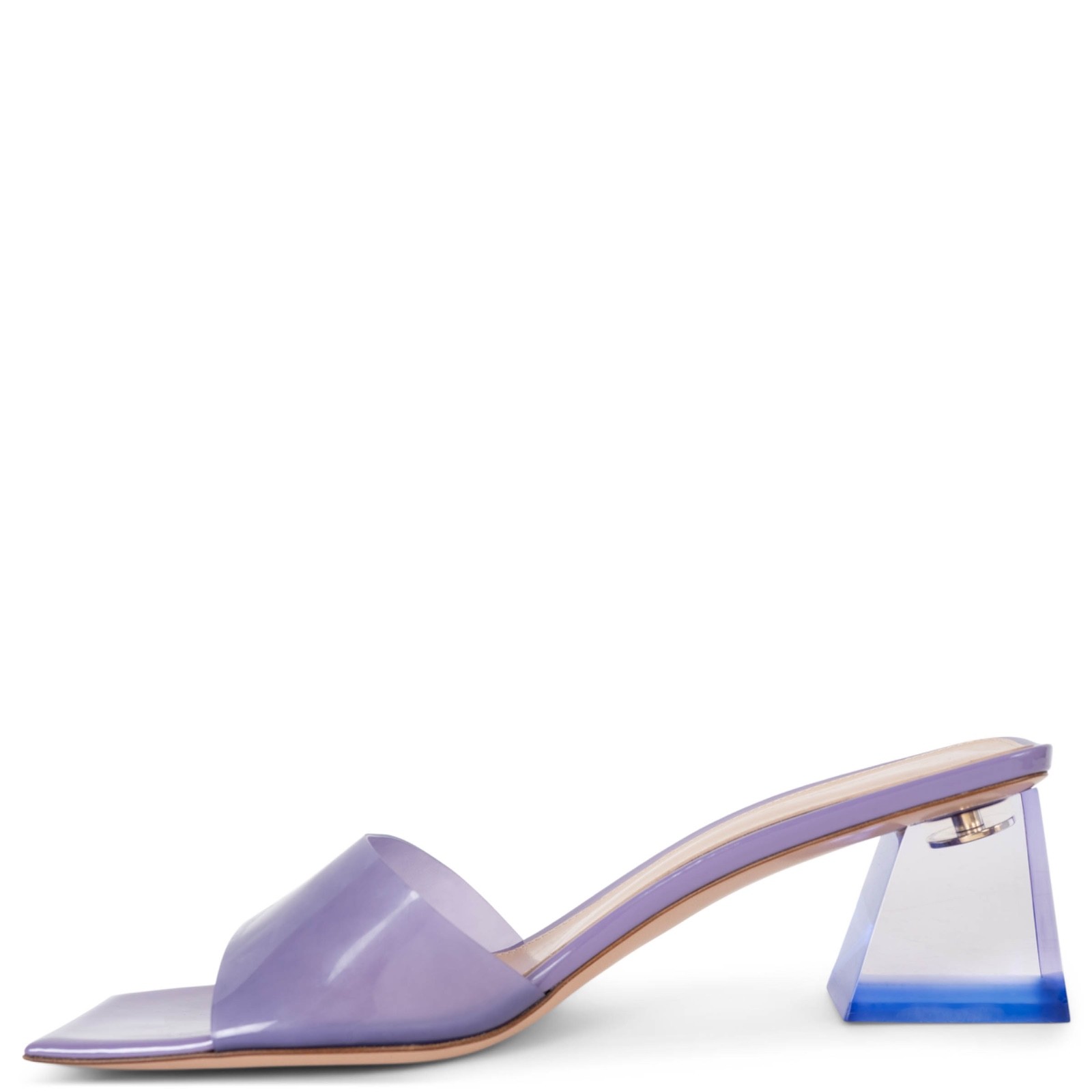 74231 auth GIANVITO ROSSI purple plexi COMSIC 55 GLASS Sandals Shoes 38.5