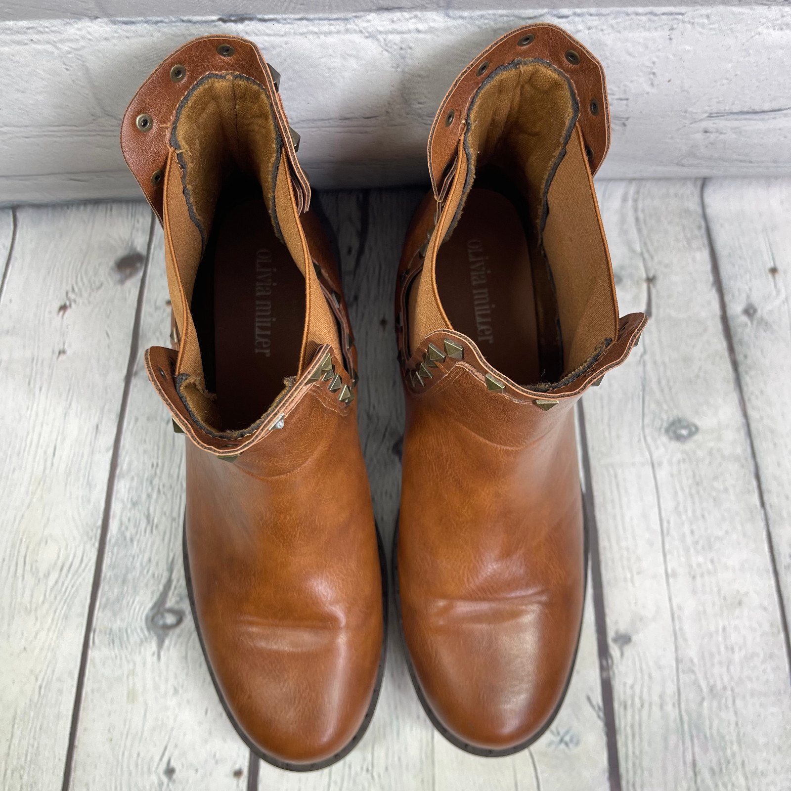Olivia Miller Chelsea Boots Women Size 10 Brown Slip On Ankle Booties Shoes
