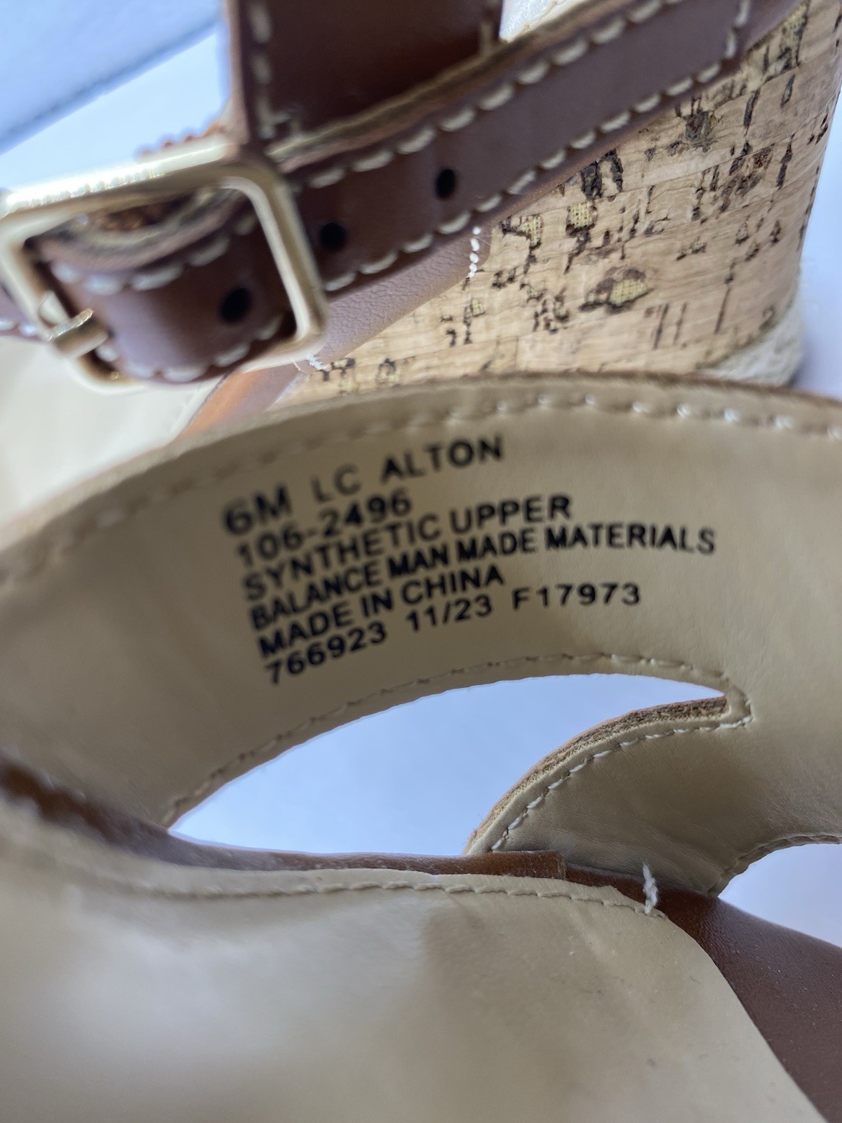 Liz Claiborne Majorca Brown Leather Espadrille Wedge Sandal Womens 6 Memory Foam