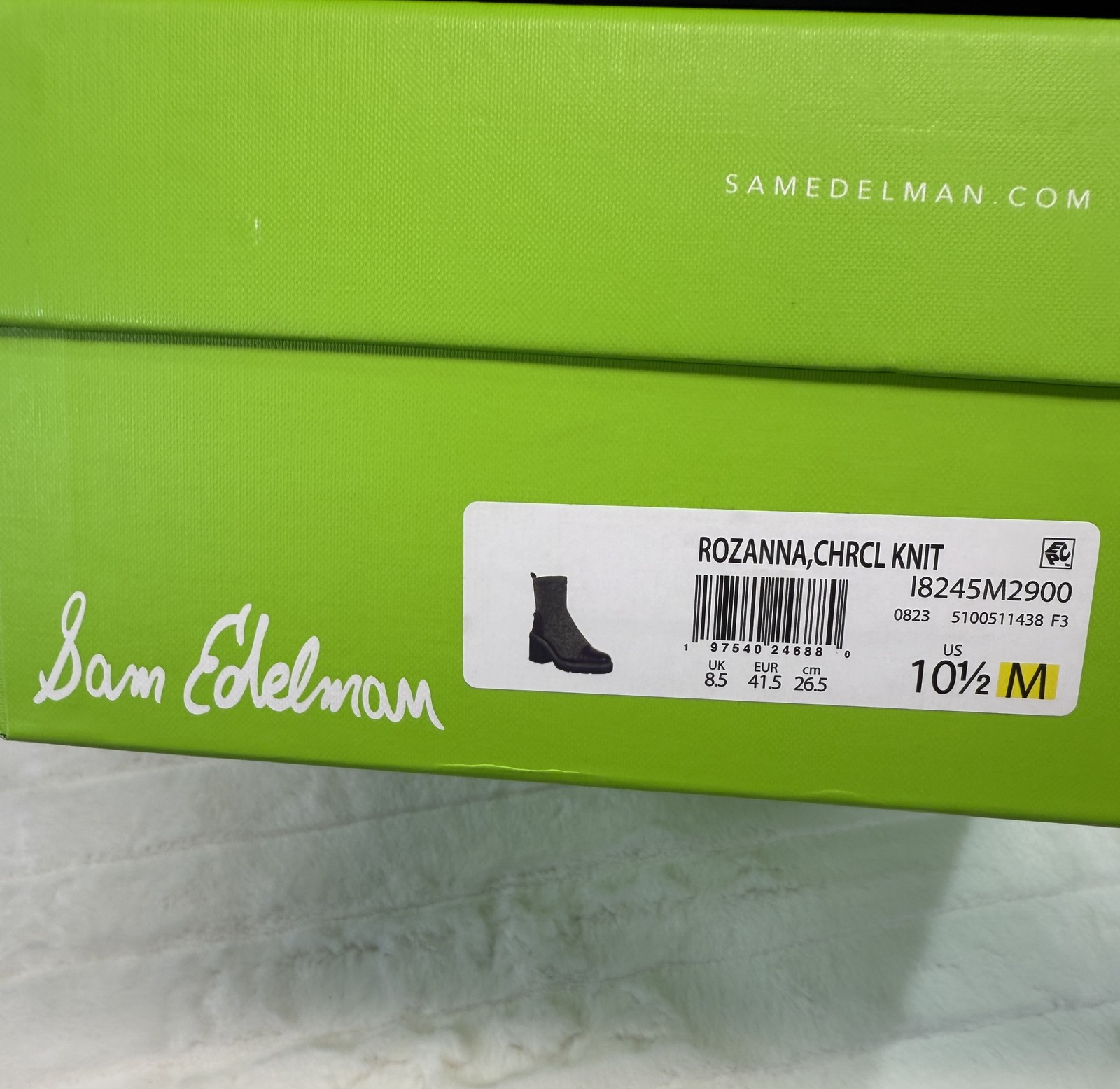 Sam Edelman Rozanna Boots Womens Size 10.5M Chunky Heel Knit Wool Blend